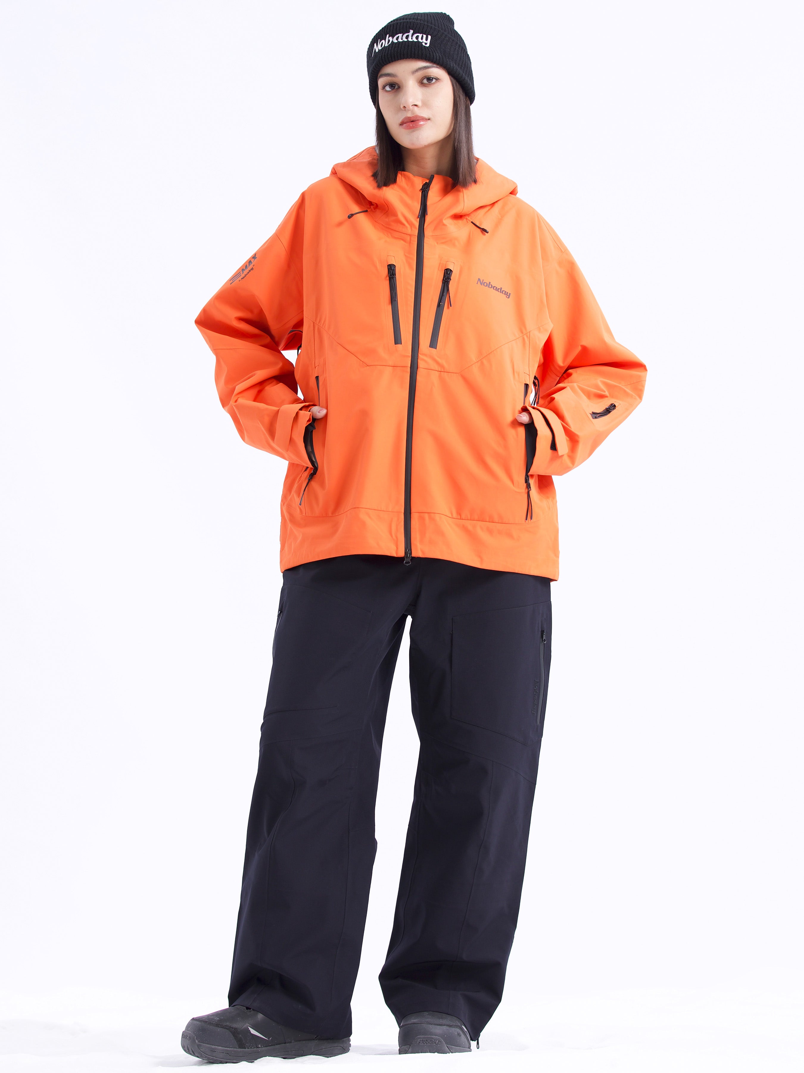 Women's MaxExtreme Pro Zip-up 3L Orange Snow Jacket