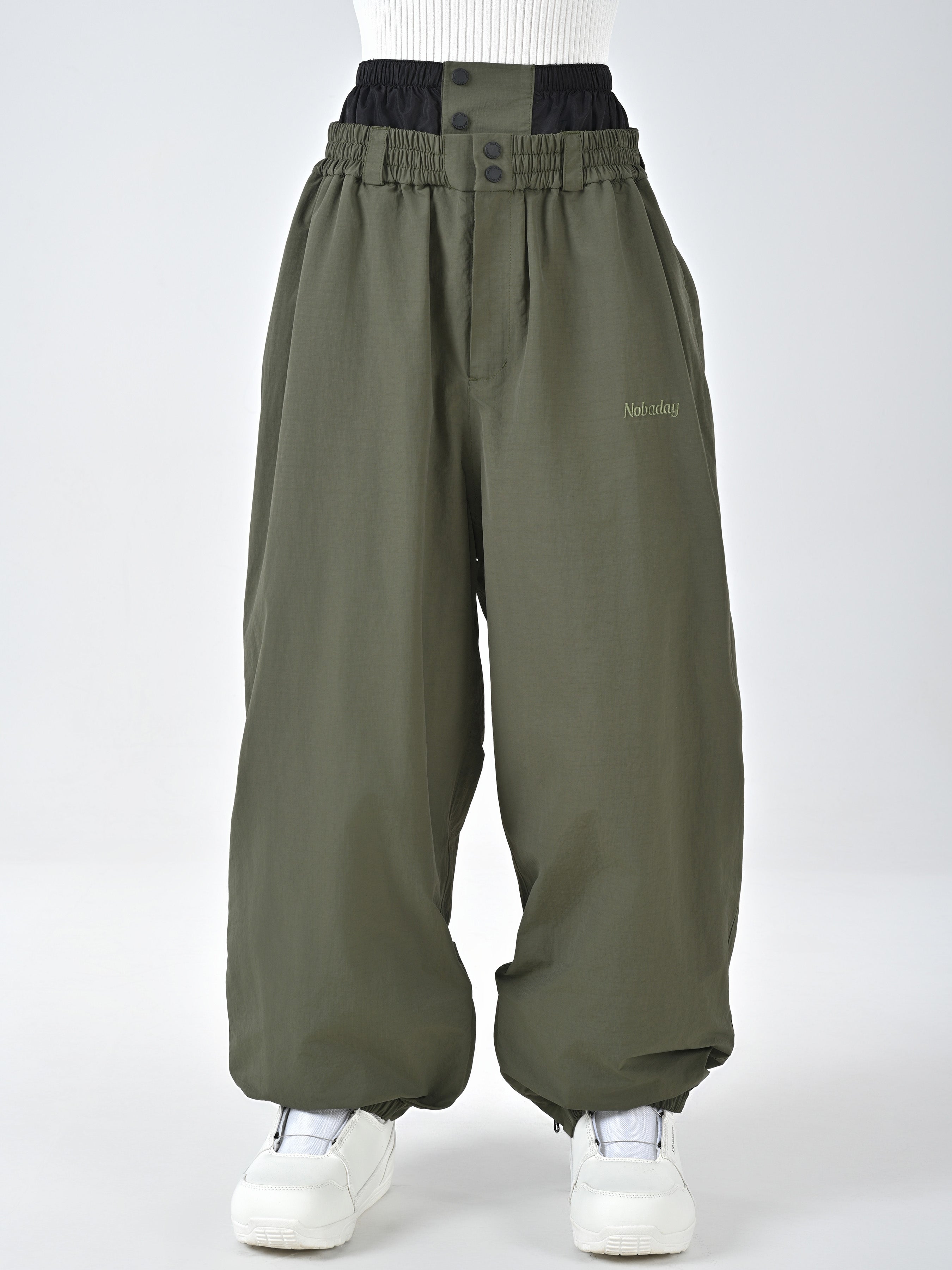 Pure Free Baggy Snow Pants-Green