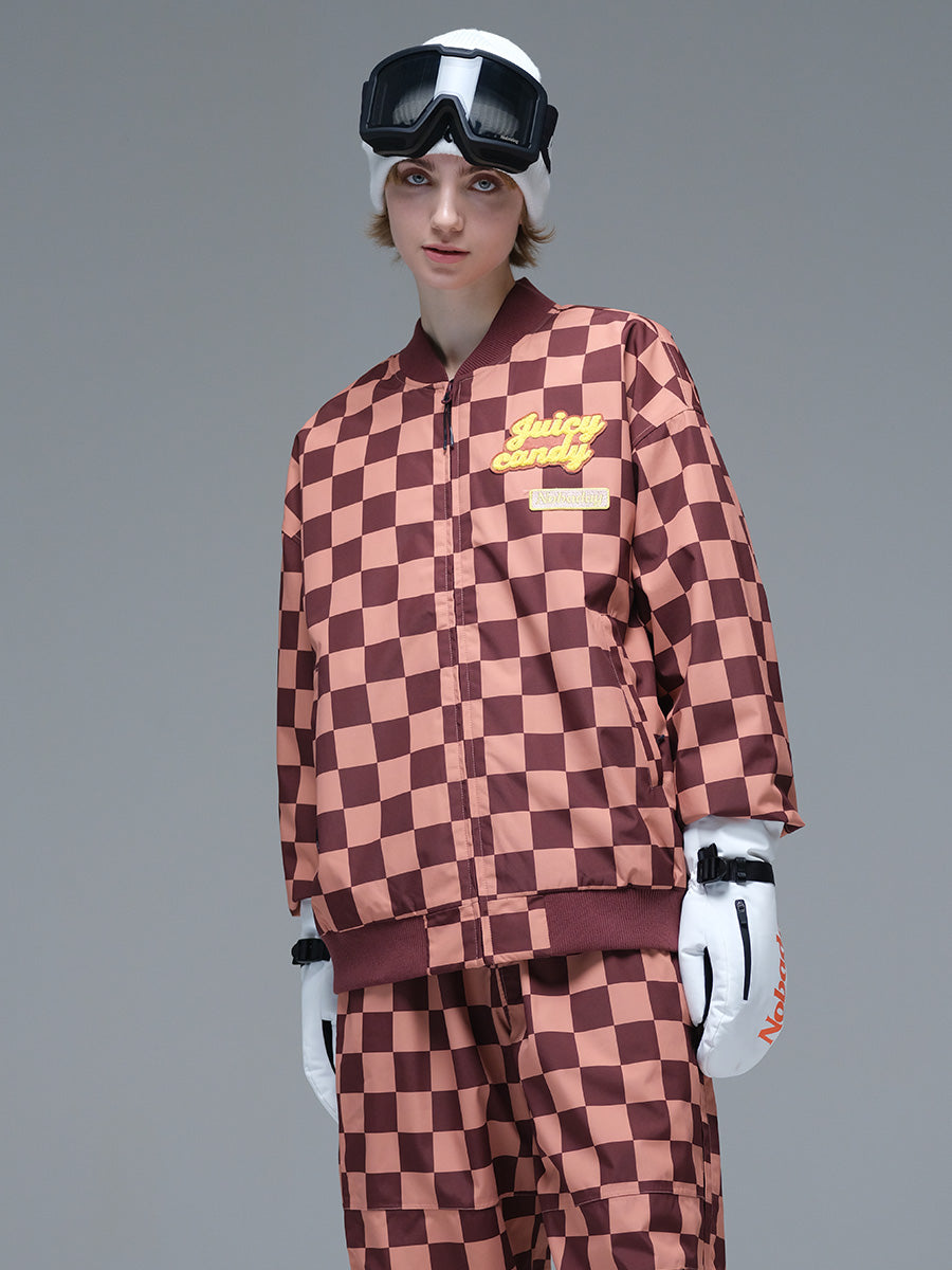 Women's Baseball Insulated Snow Jacket Plaid