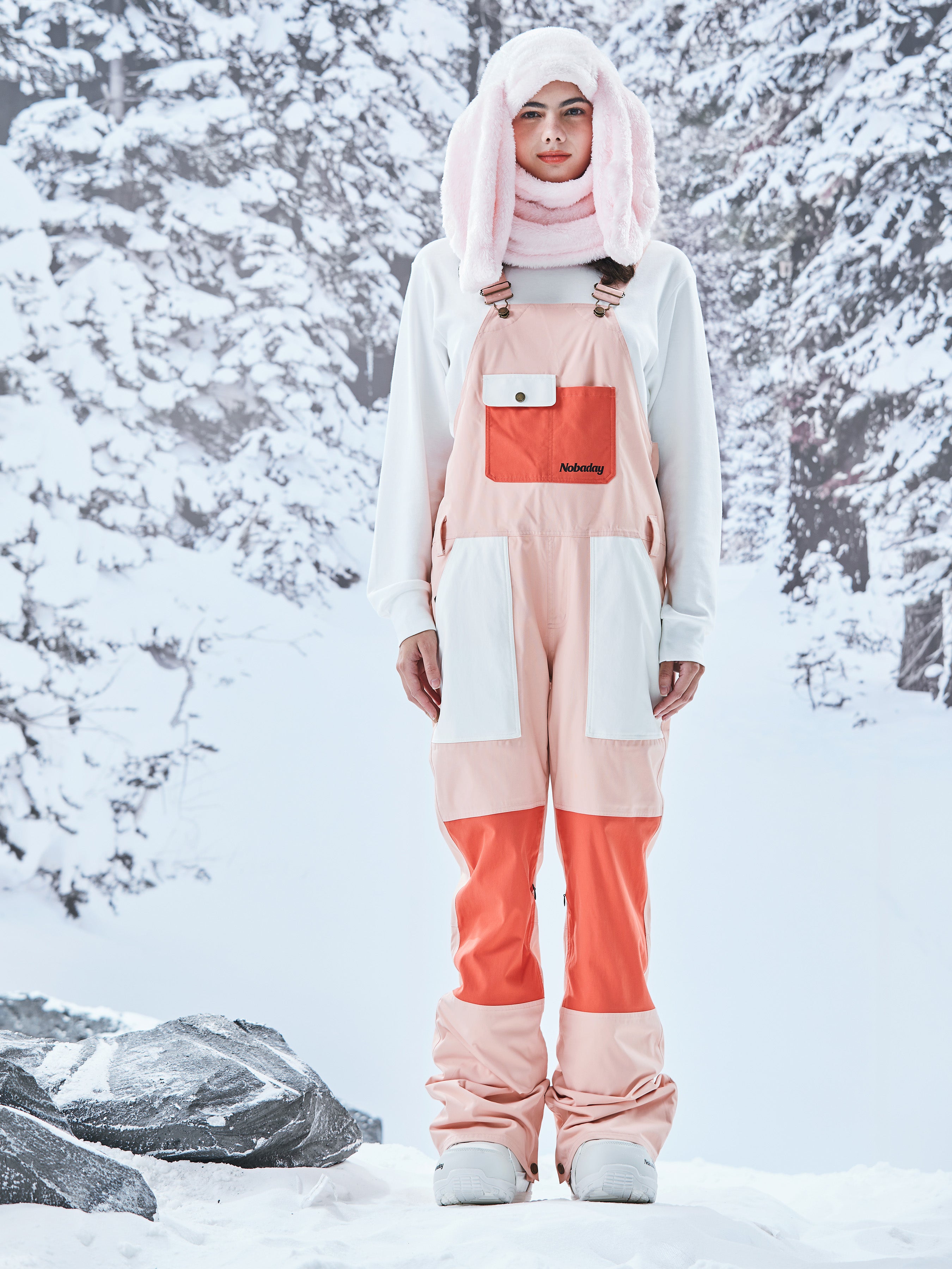 Women's Juicy Candy Snow Bib Pants White
