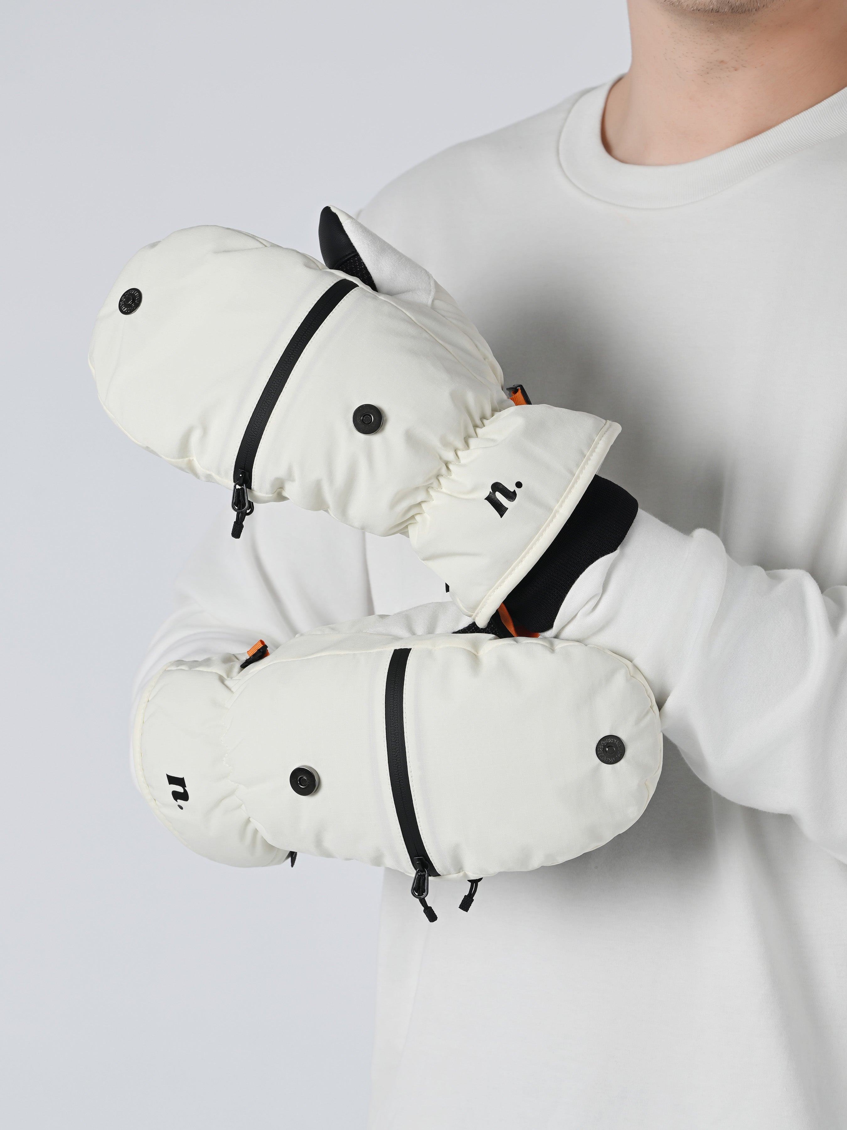 Men's High-Five Mittens White