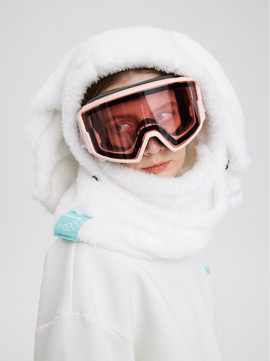 Nobaday Pink Rabbit Ear Winter Outdoor Hood