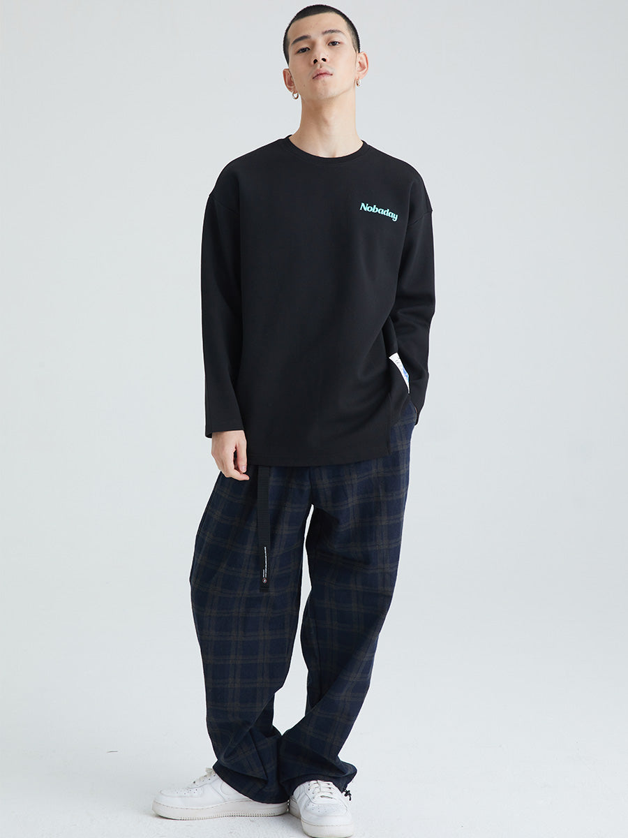 Diagonal Closure Heavyweight Long Sleeve T-Shirt