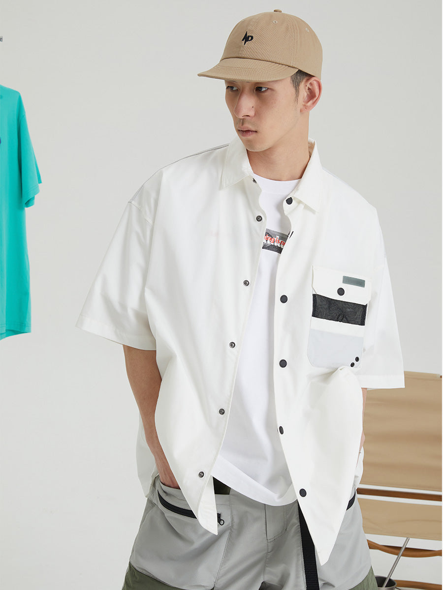 Casual Stretch Button-Up Shirt