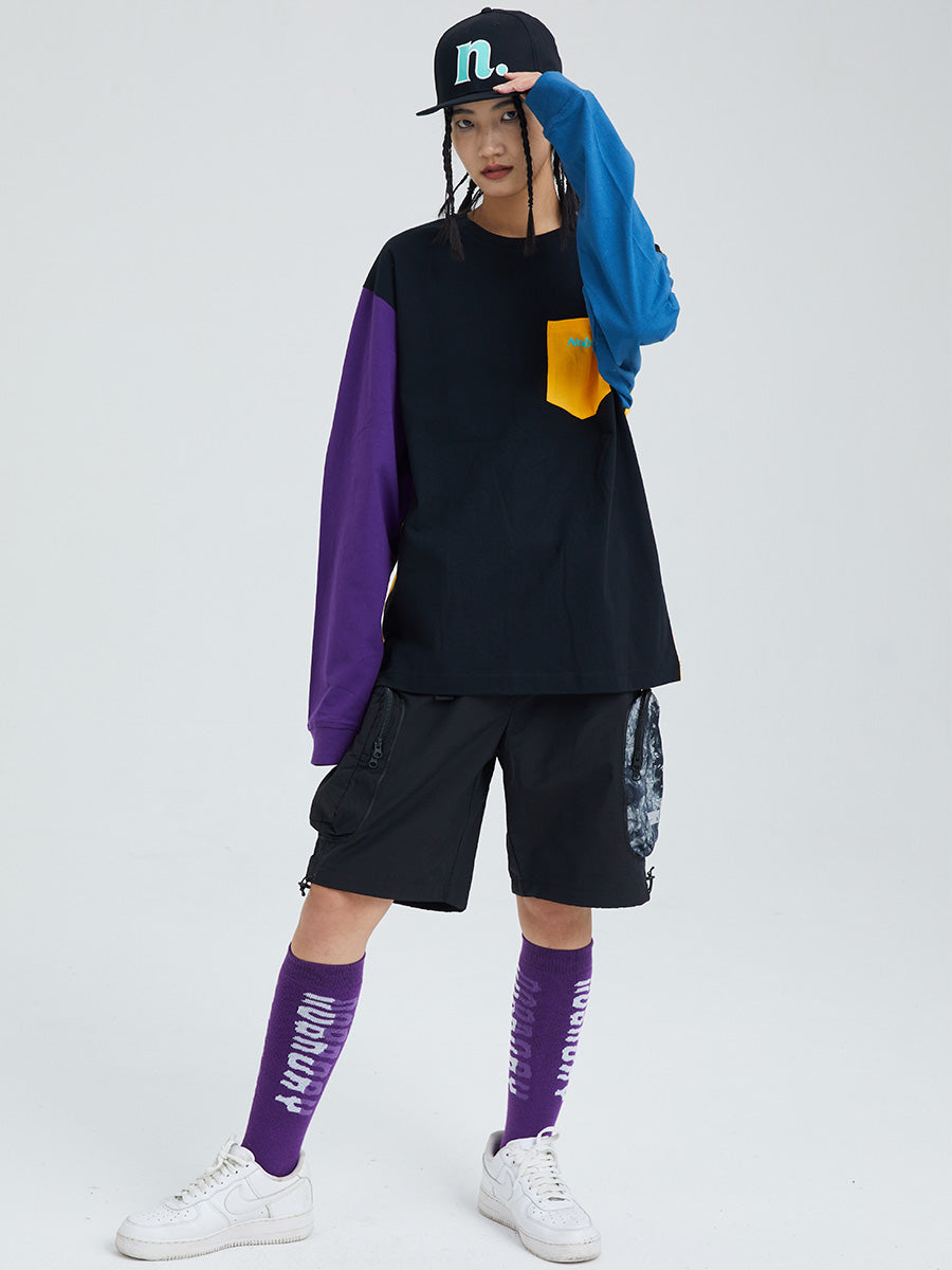 Nobaday VINTAGE COLOR BLOCK LONG SLEEVE T-shirt