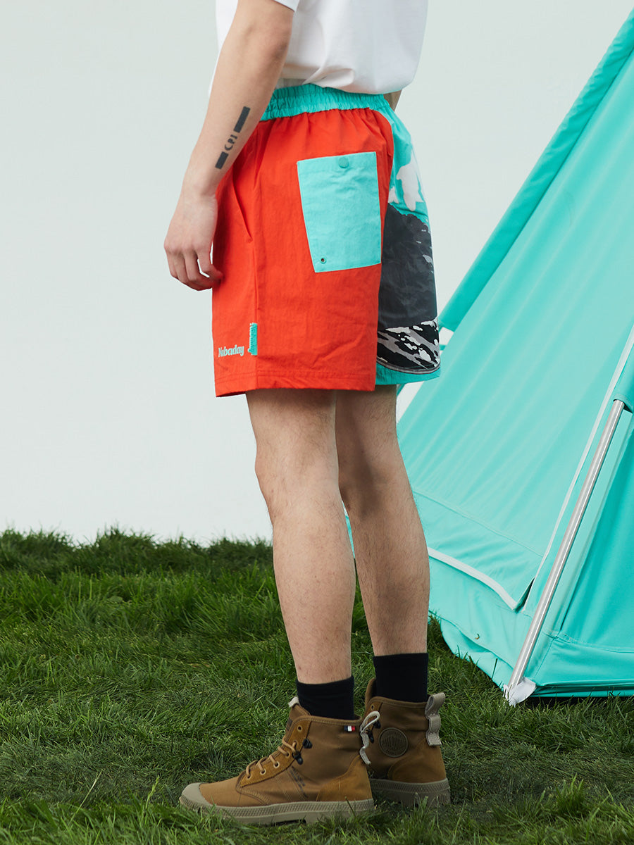 Snow Mountain Print Shorts