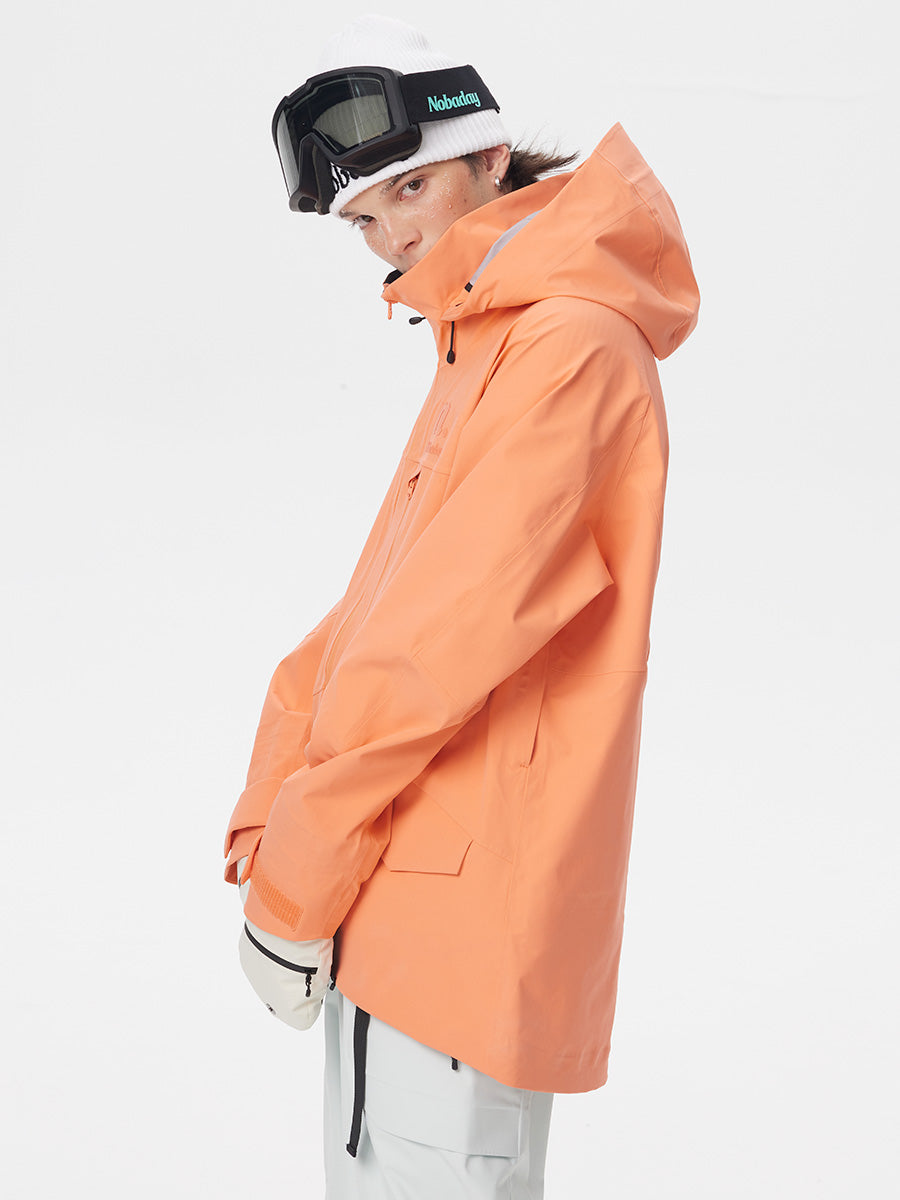 Men's ArcticStorm Freeride Orange Zip-up 3L Snow Jacket