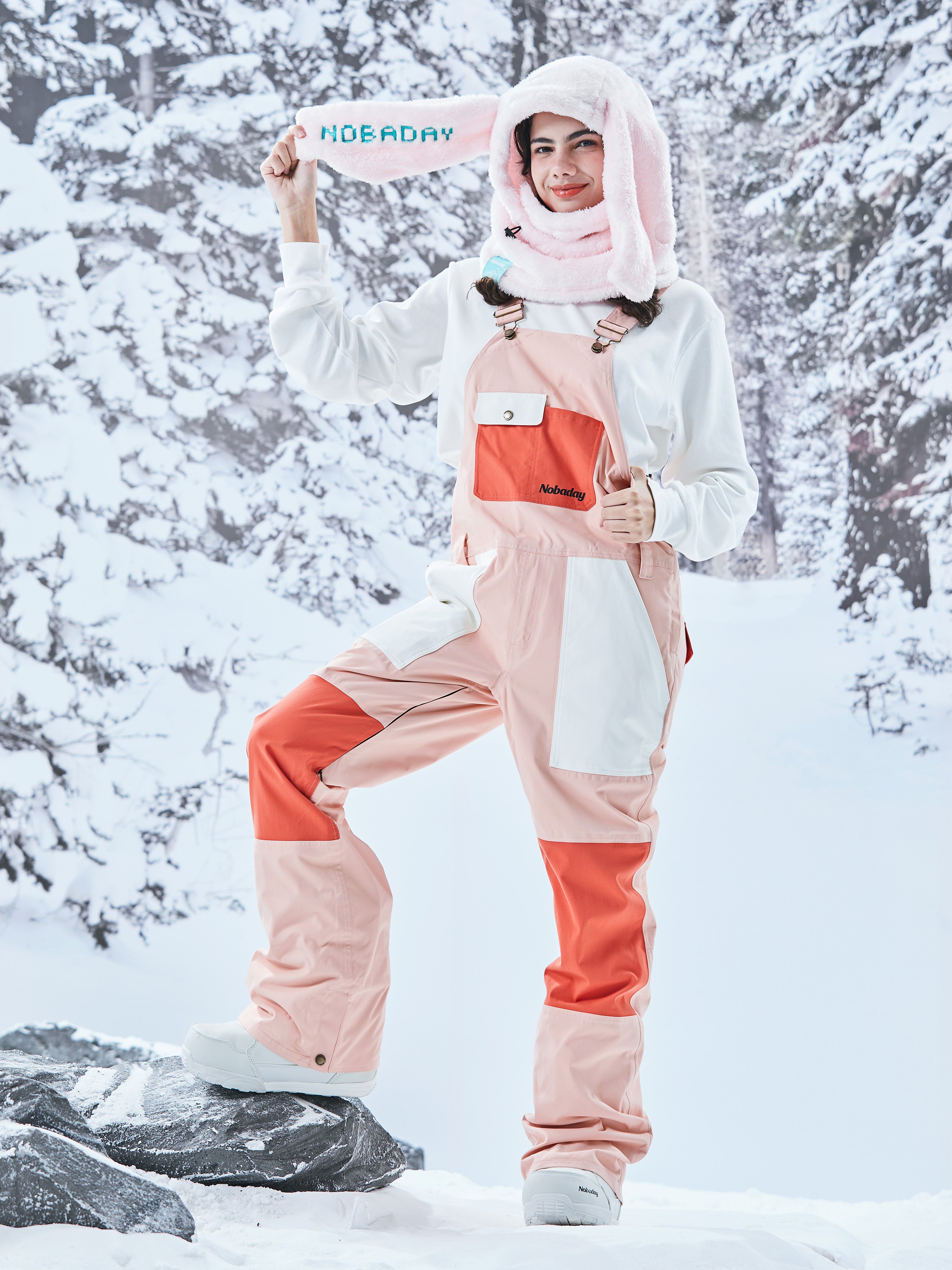Women's Juicy Candy Snow Bib Pants White