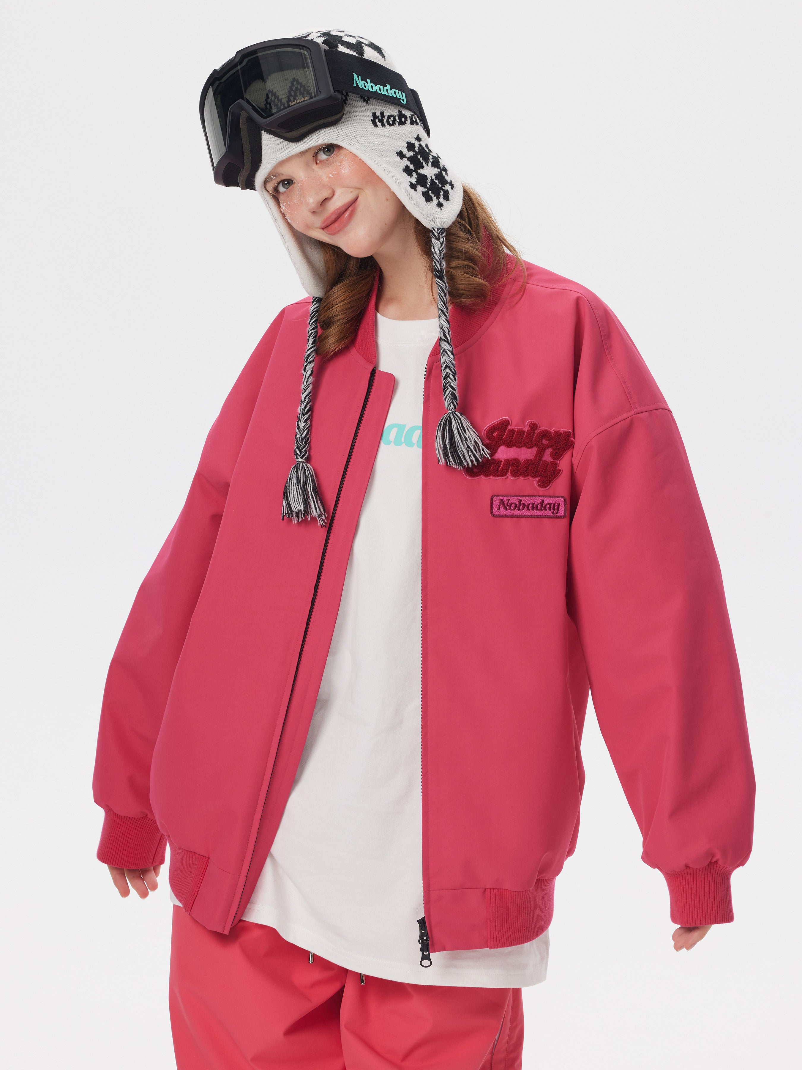 Women's Baseball Insulated Snow Jacket Red
