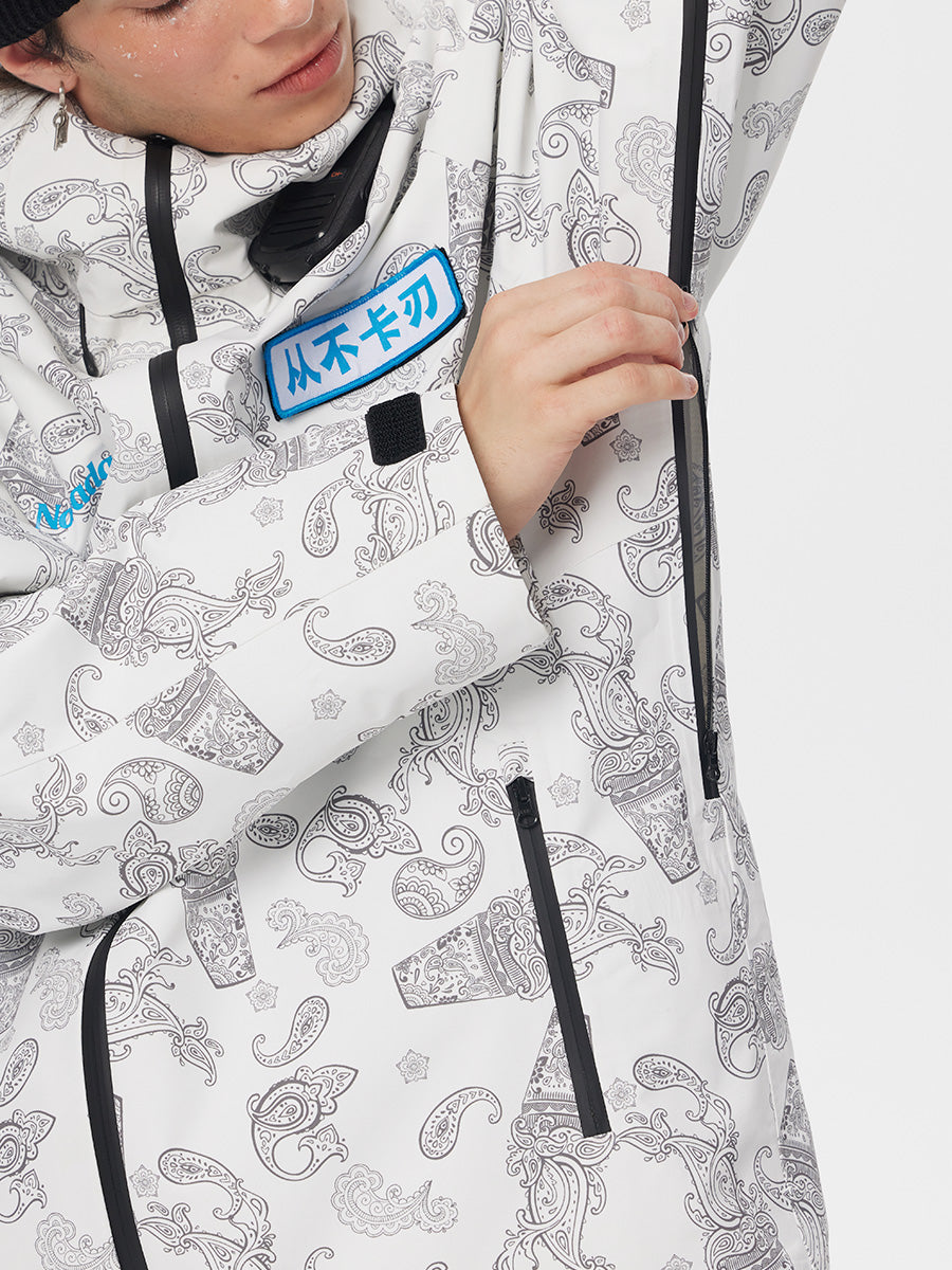 Men’s Dawn Print 3L Snow Jacket White