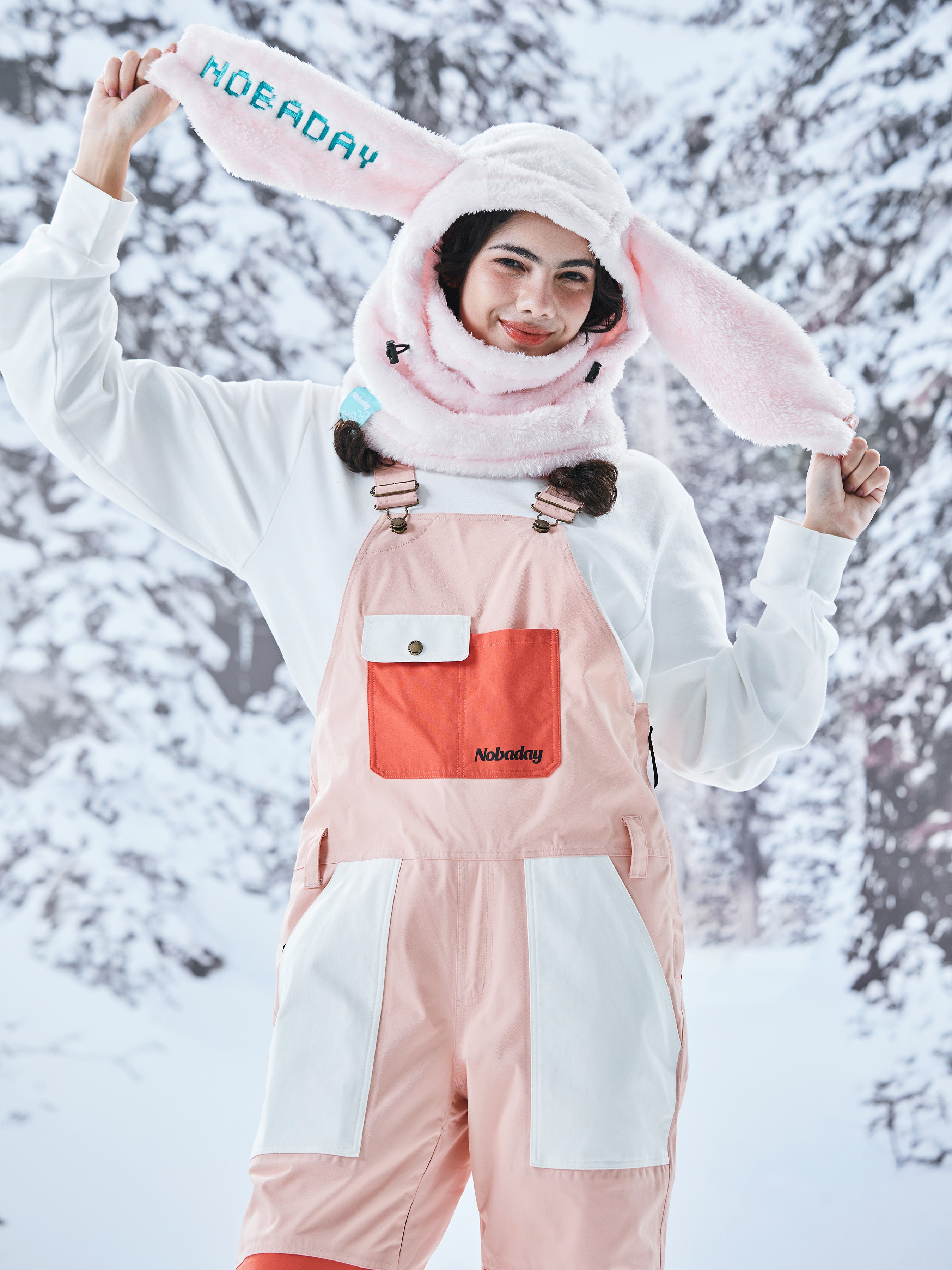 Women's Juicy Candy Snow Bib Pants White
