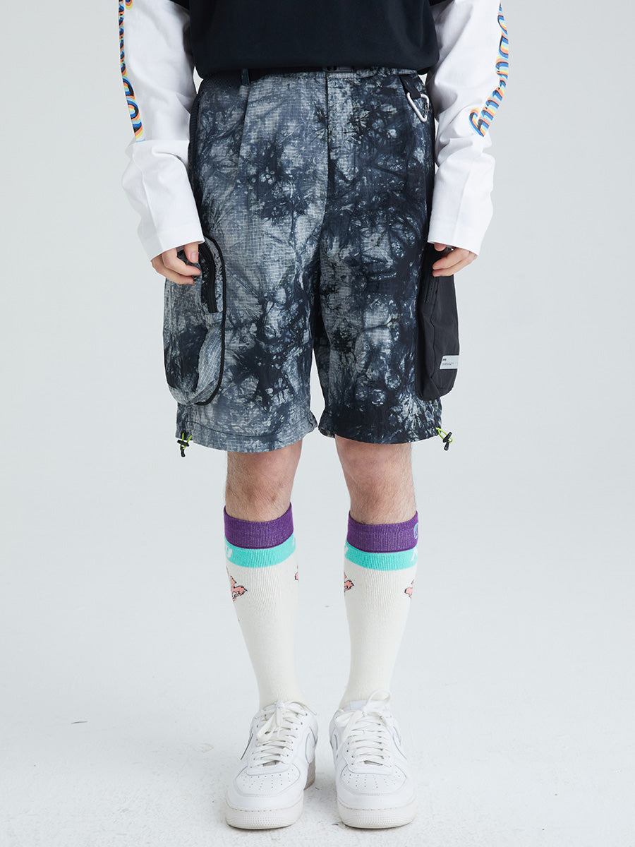 Tie-Dye Nylon Cargo Shorts