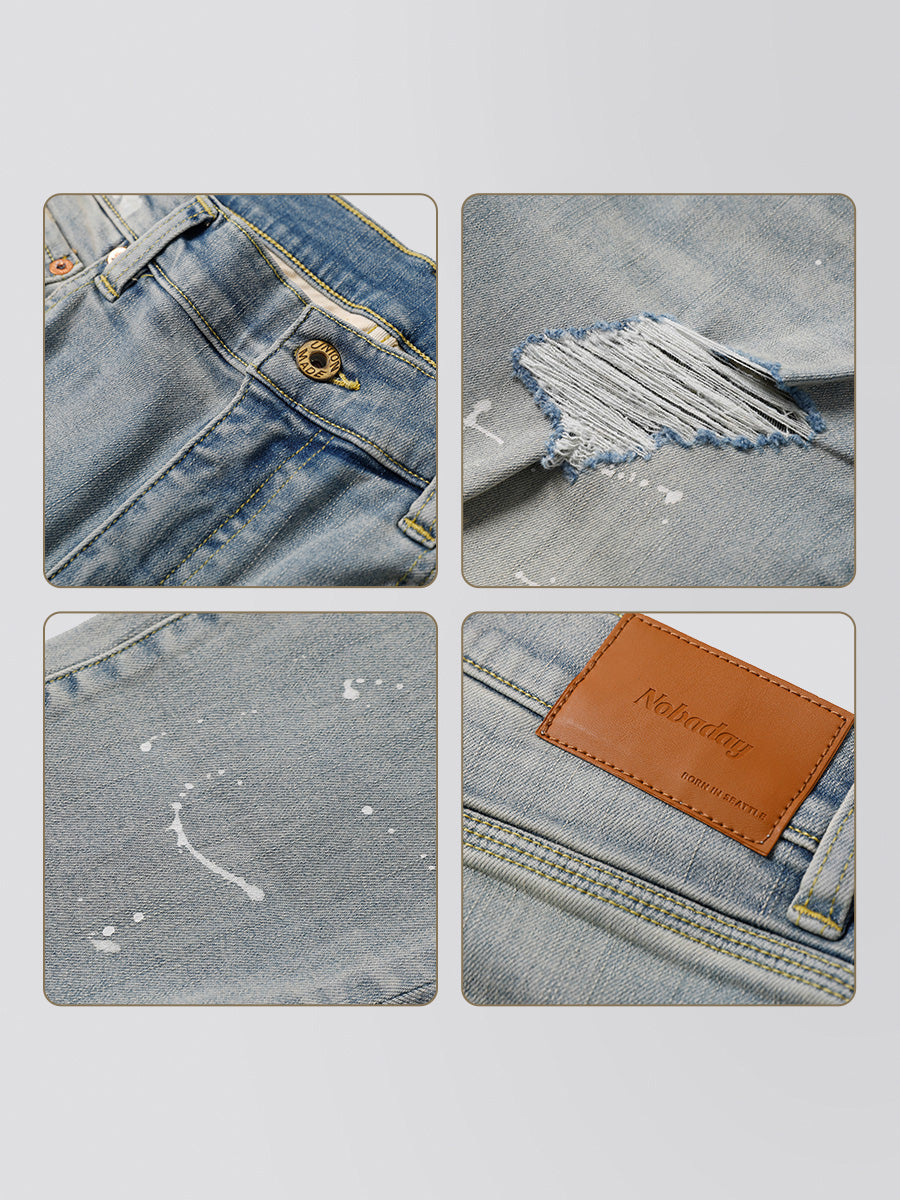 Splash Ink Straight-Leg Jeans