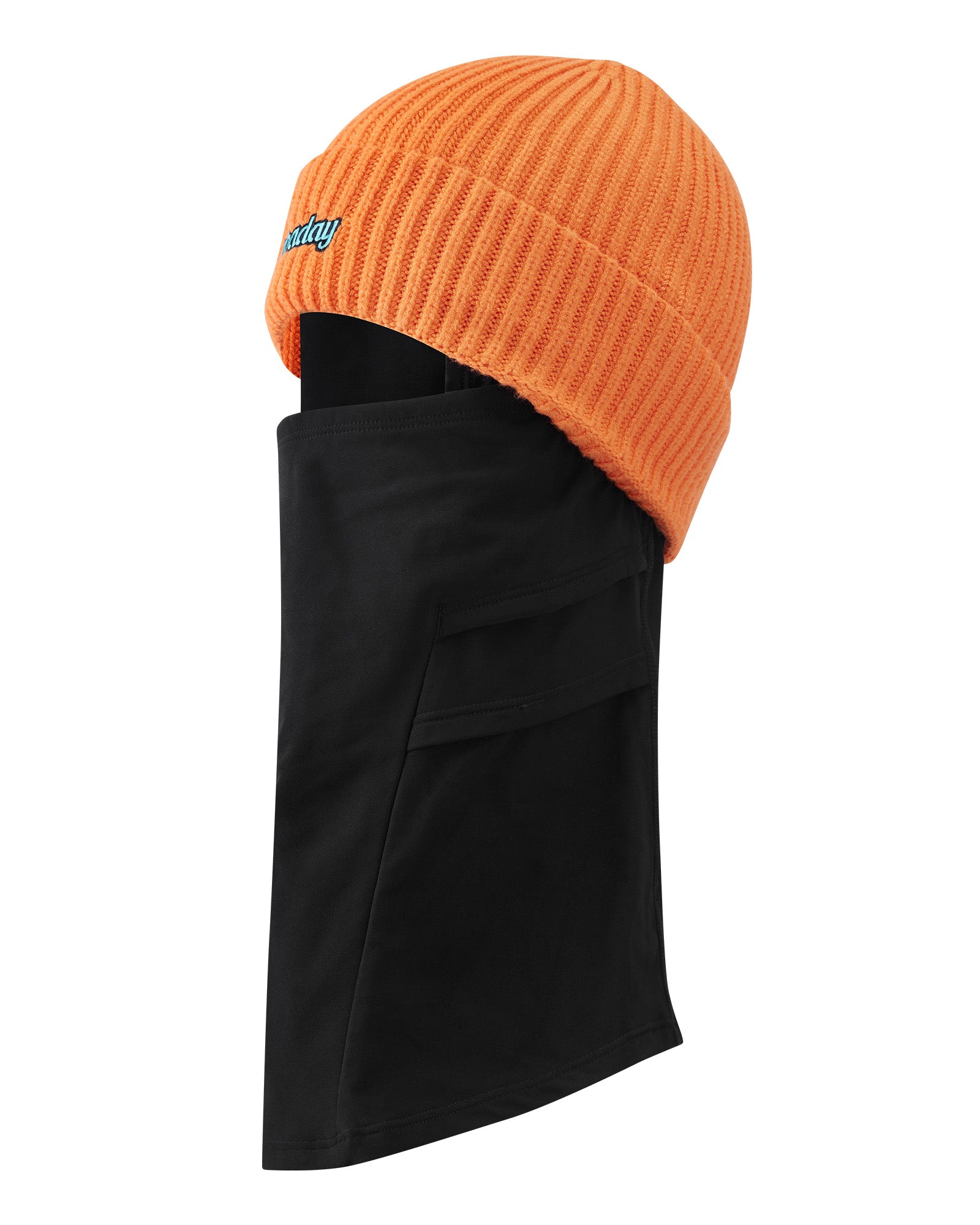 2-in-1 Knit Beanie Face Mask Orange – NOBADAY
