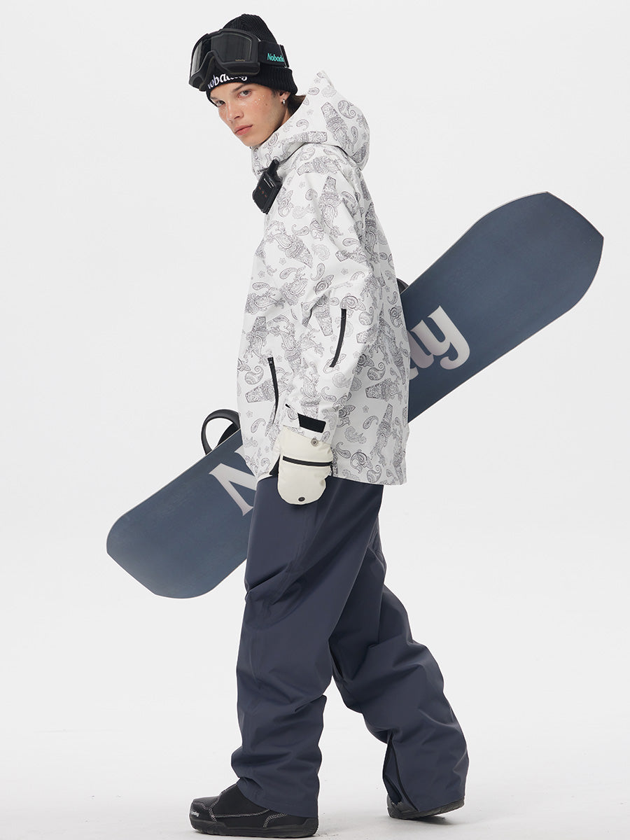 Men’s Dawn Print 3L Snow Jacket White