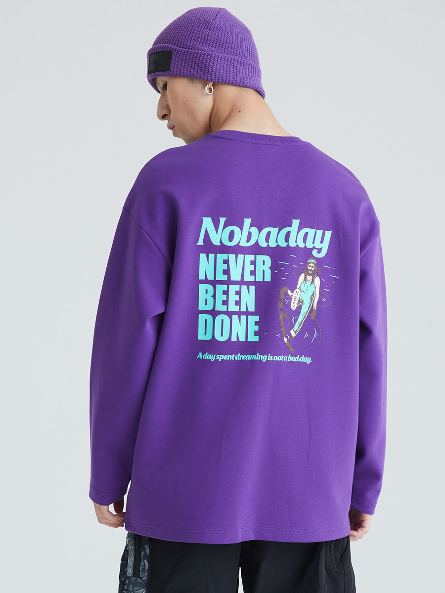 Nobaday Diagonal Closure Round Long Sleeve Neck T-shirt