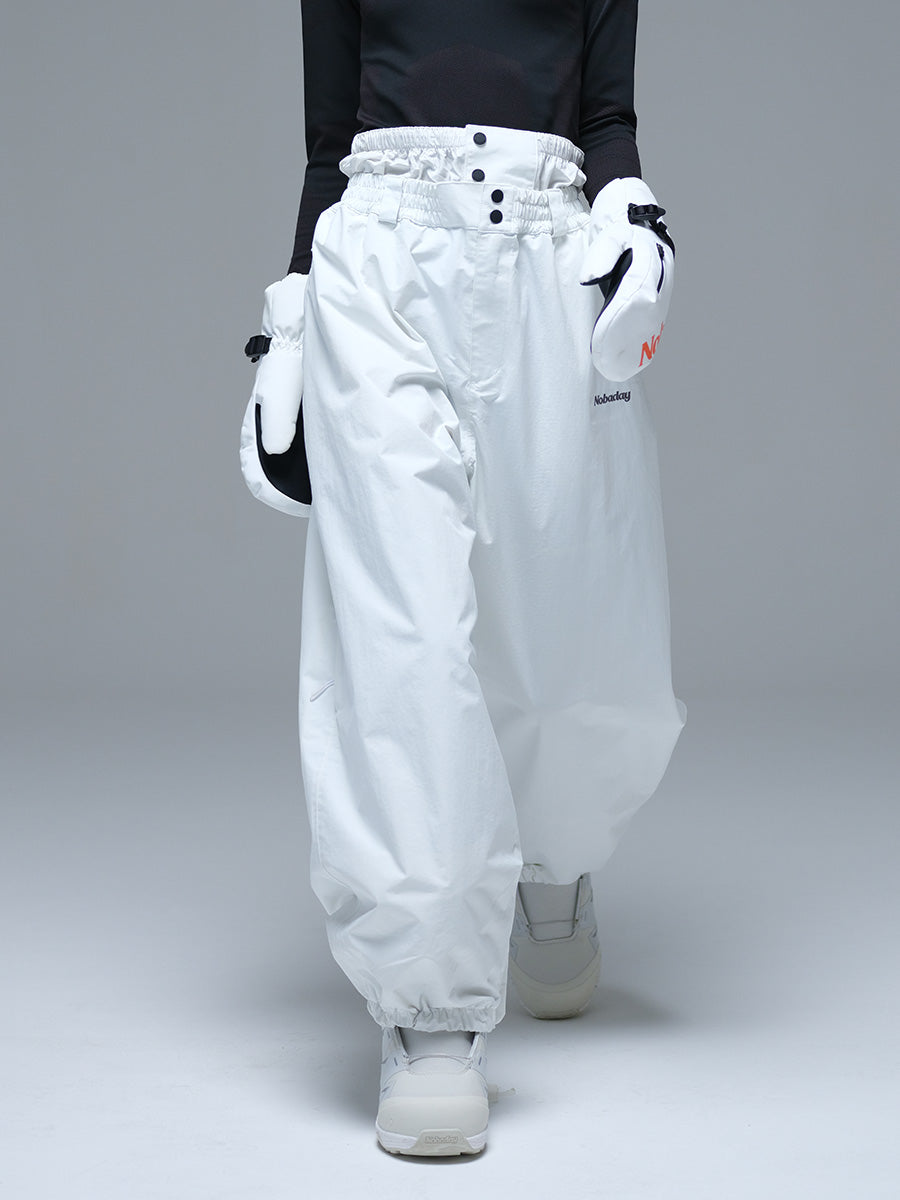 Nobaday Pure Free Baggy Snow Pants White