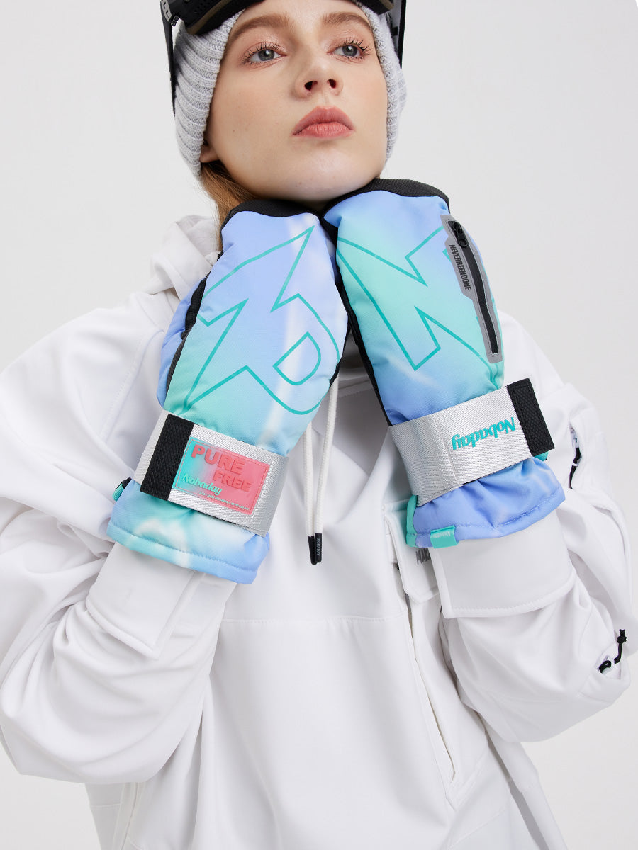 Pure Free Wrist Guard Ski & Snowboard Mittens Blue