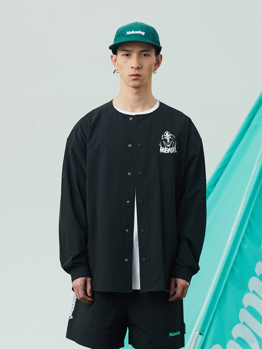 Nobaday Button Down Long Sleeve Skelton Shirt - NOBADAY