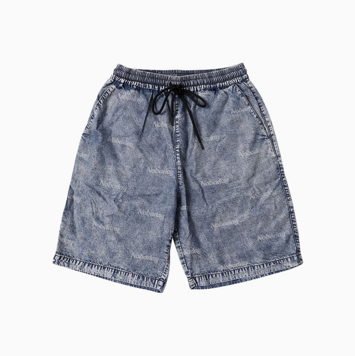 Cotton Denim Logo Shorts