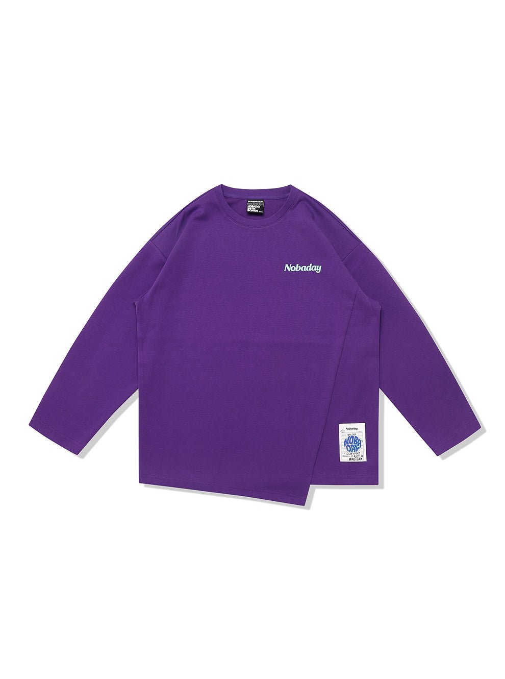 Nobaday Diagonal Closure Round Neck Sweater - NOBADAY