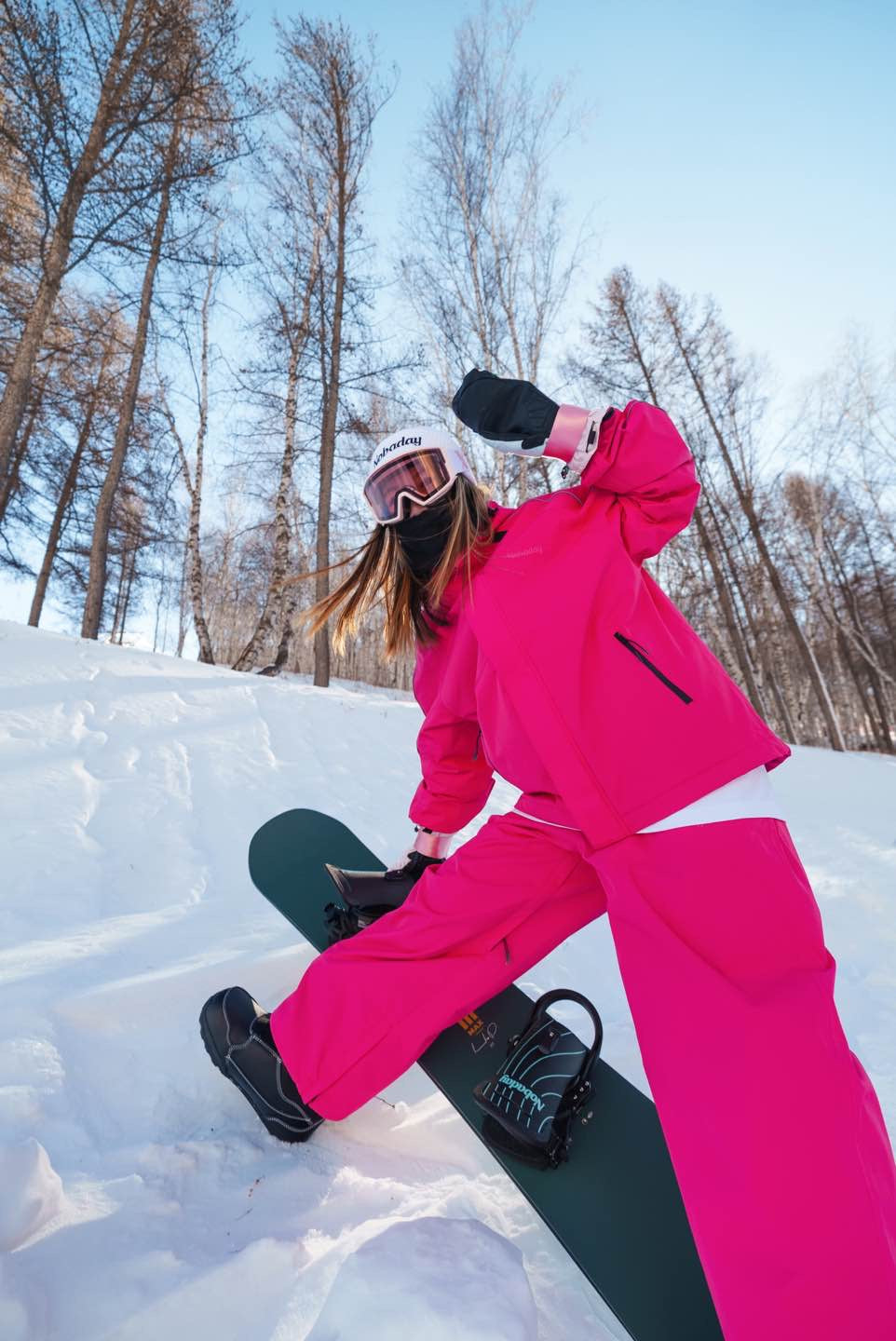 Freestyle Fleece Lined Ski Suit in Fuchsia Pink
