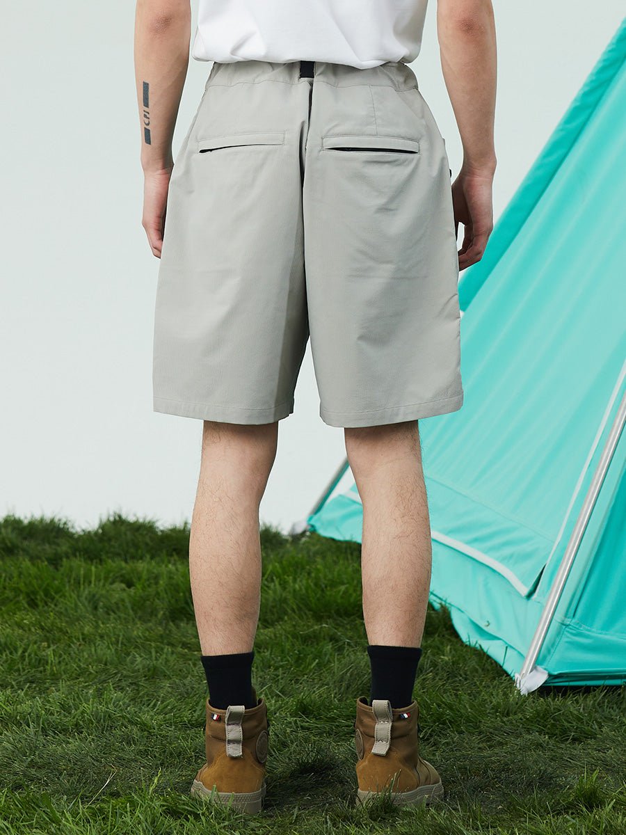 Two-Tone Nylon Cargo Shorts