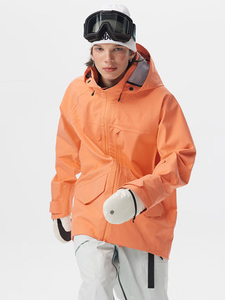 Men's ArcticStorm Freeride Orange Zip-up 3L Snow Jacket