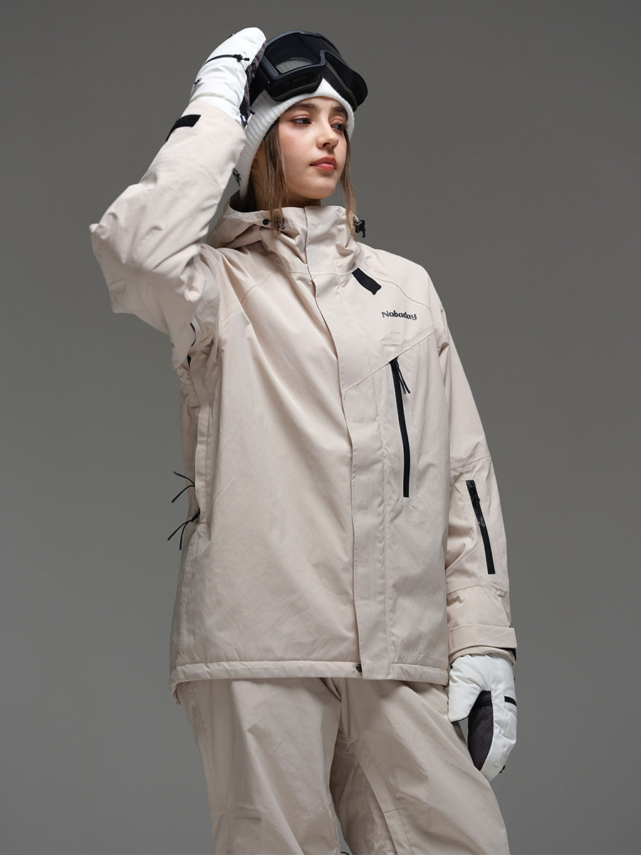 Women's Baggy Insulated Snow Jacket Biege