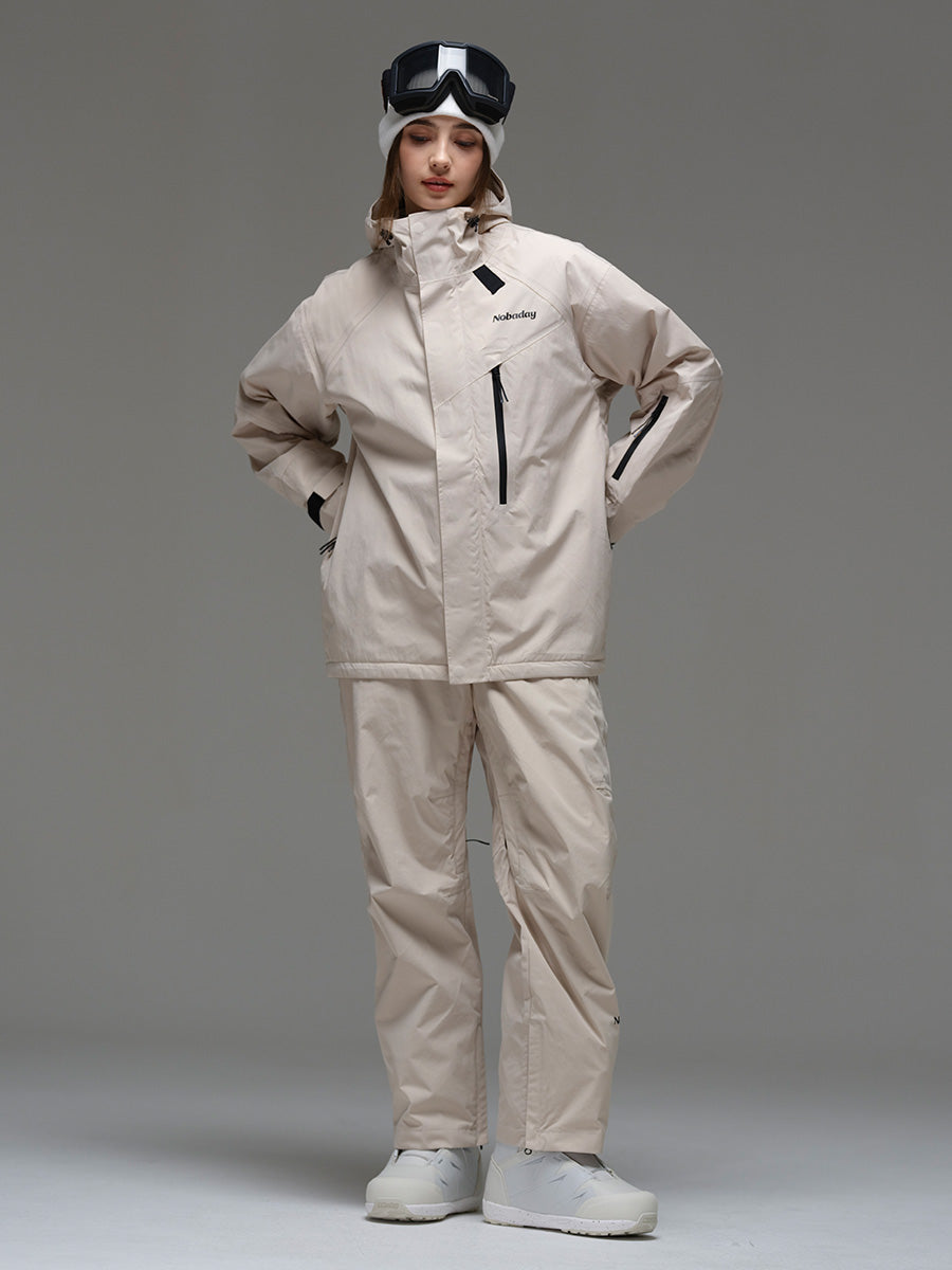Women's Baggy Insulated Snow Jacket Biege