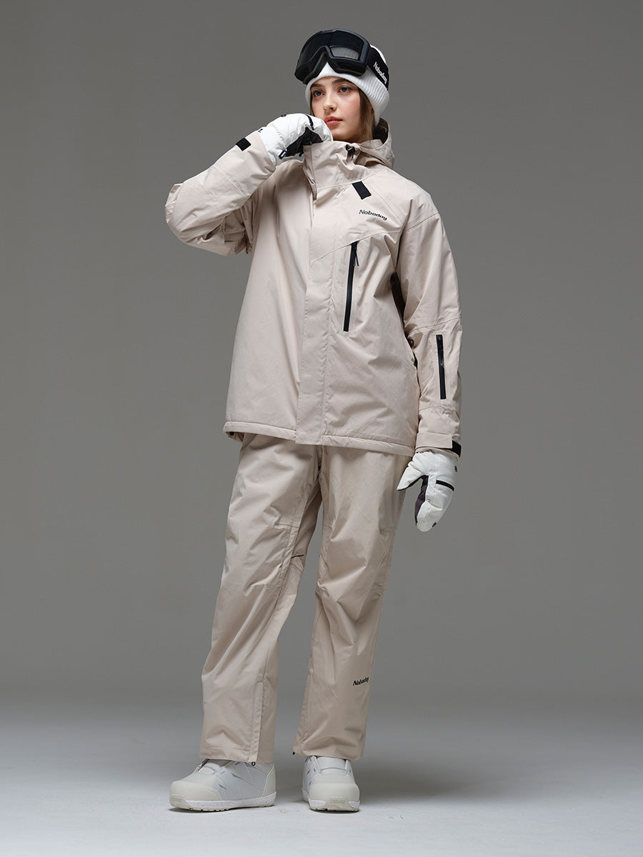Women's Baggy Insulated Snow Jacket Biege