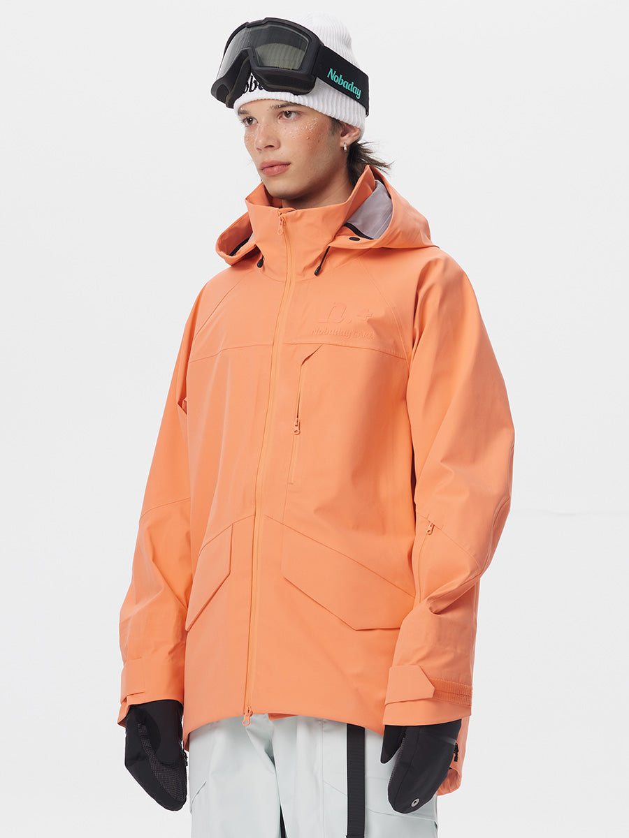 Men's ArcticStorm Freeride Orange Zip-up 3L Snow Jacket