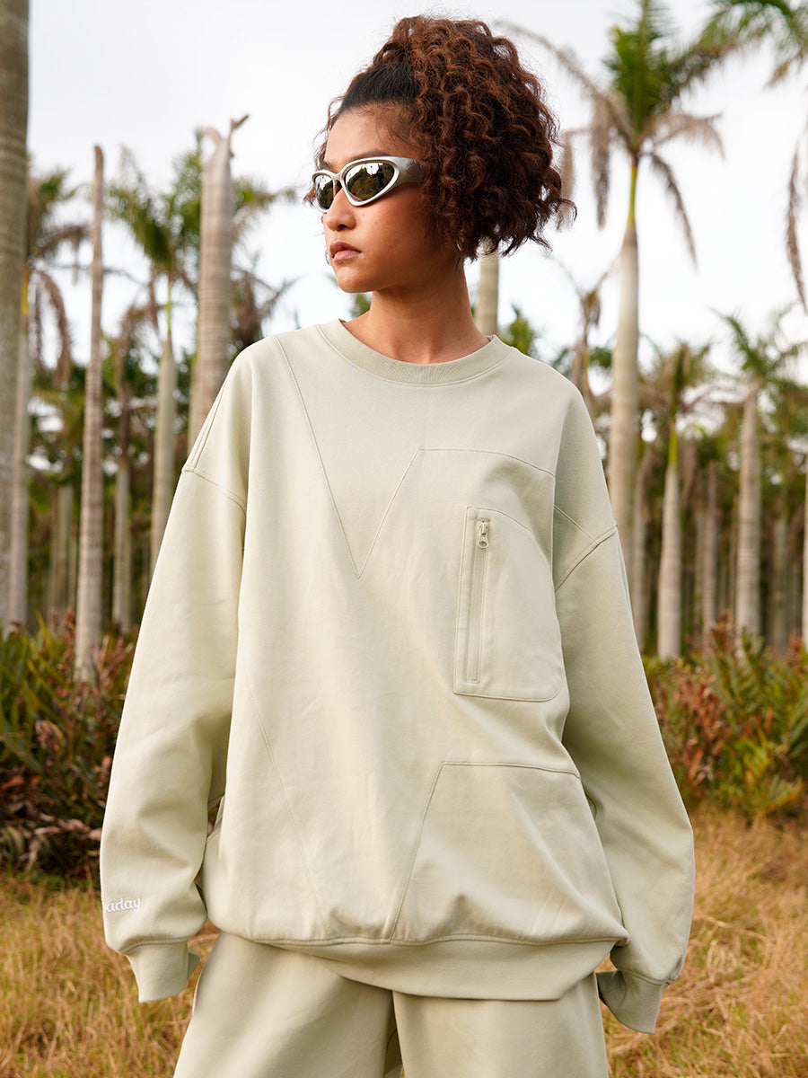 Zip Pocket Crewneck Sweatshirt