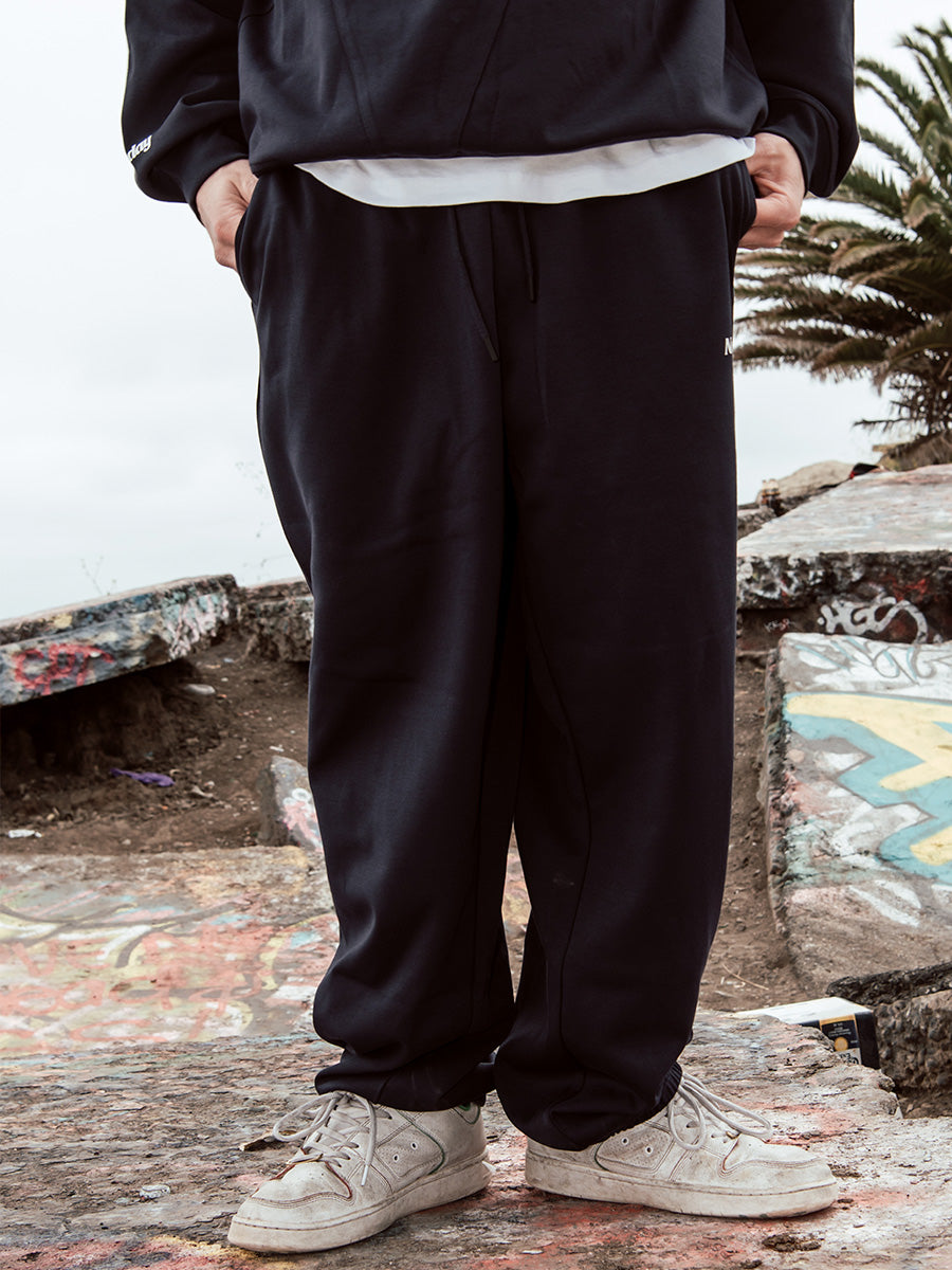Drawstring Cotton Blend Tapered Sweatpants