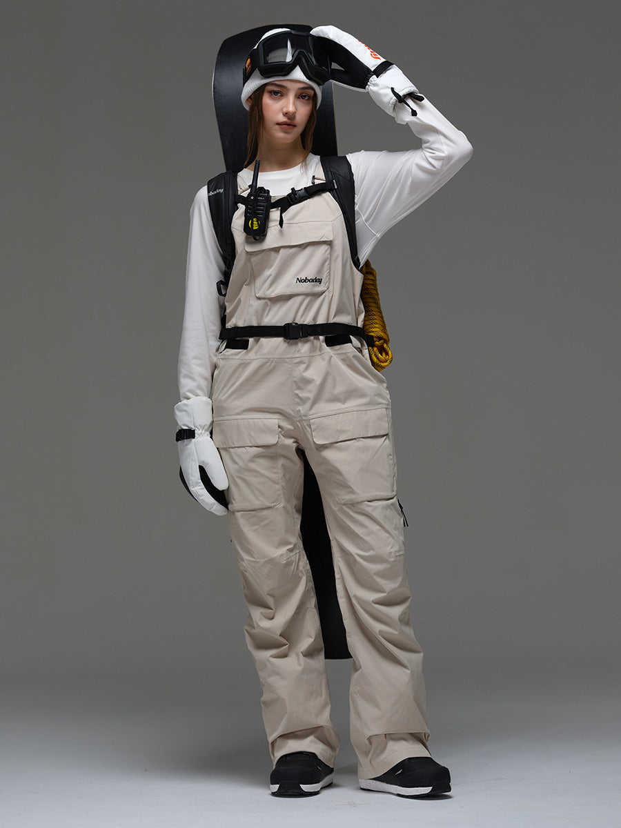 Women’s Pure Free Snow Bib Pants Beige