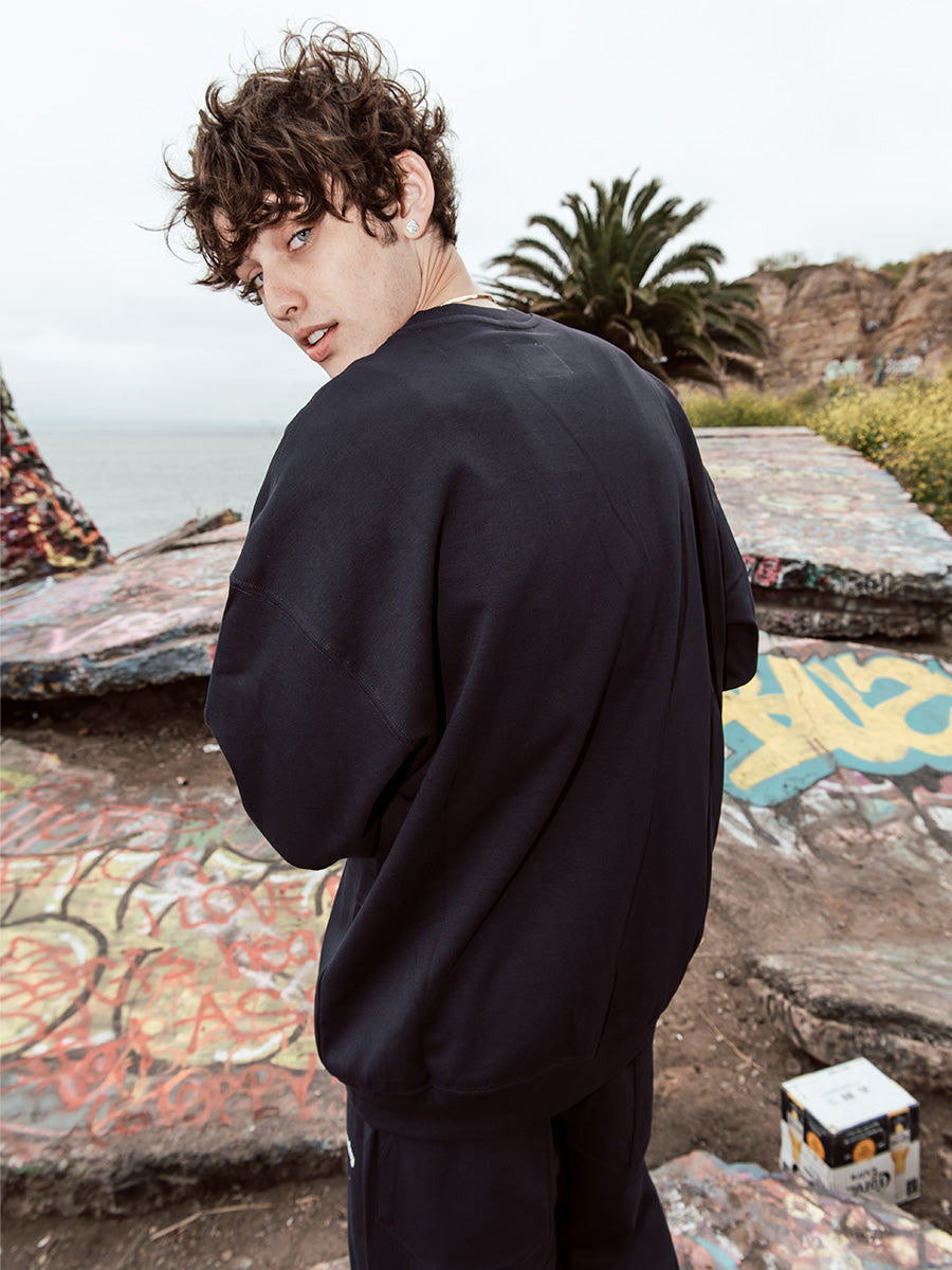 Zip Pocket Crewneck Sweatshirt