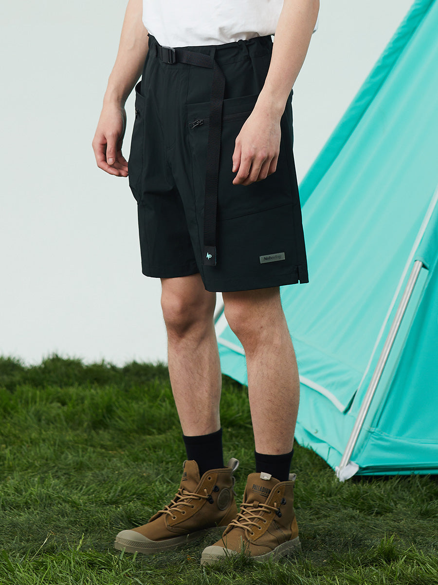 Two-Tone Nylon Cargo Shorts