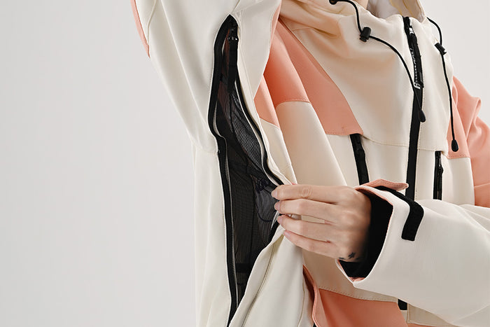 Mesh-Lined Underarm Ventilation Zippers