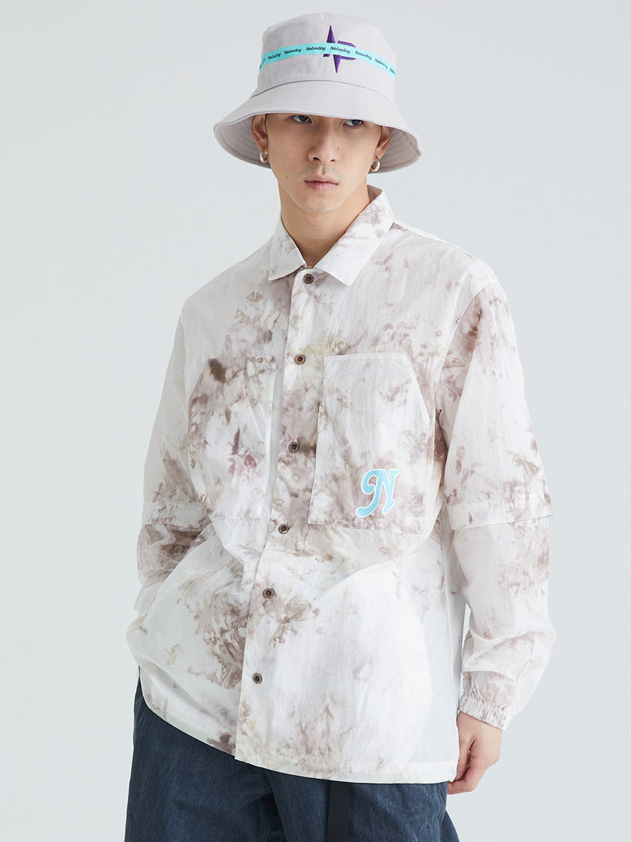 Detachable Tie-Dye Long Sleeve Shirt