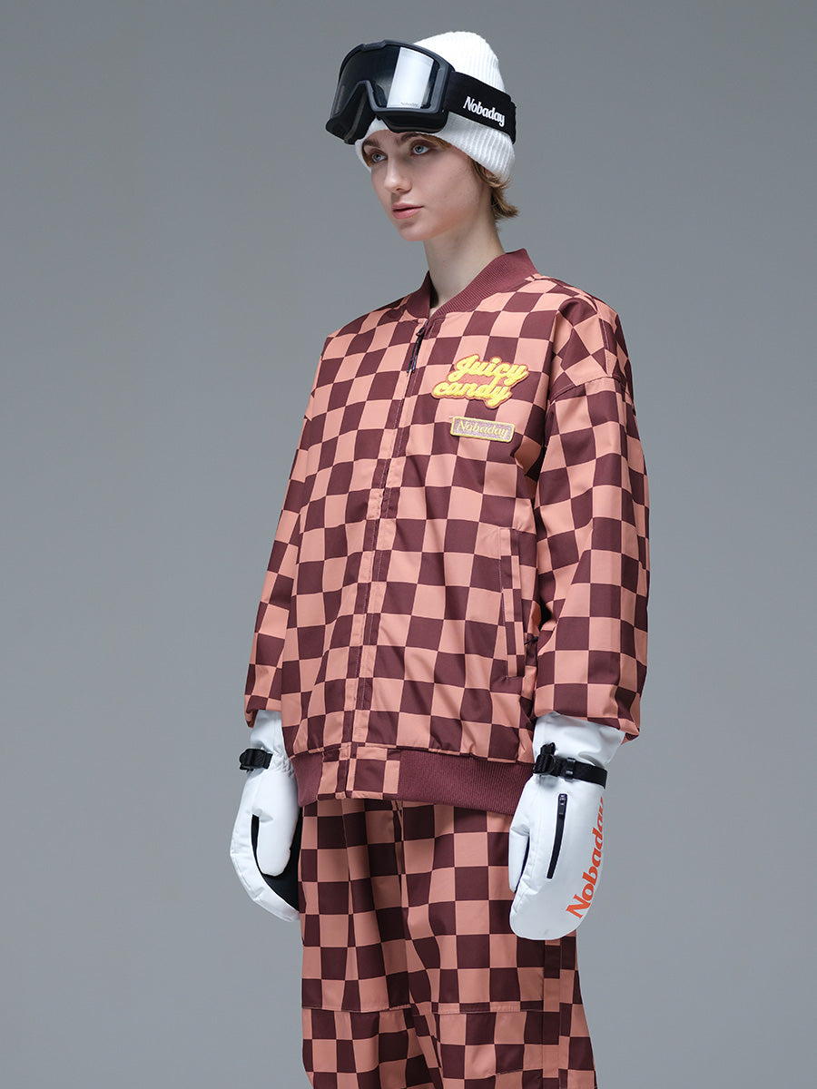 Women's Baseball Insulated Snow Jacket Plaid