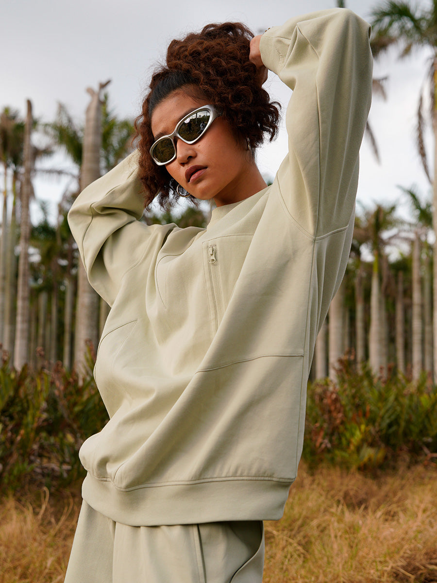 Zip Pocket Crewneck Sweatshirt