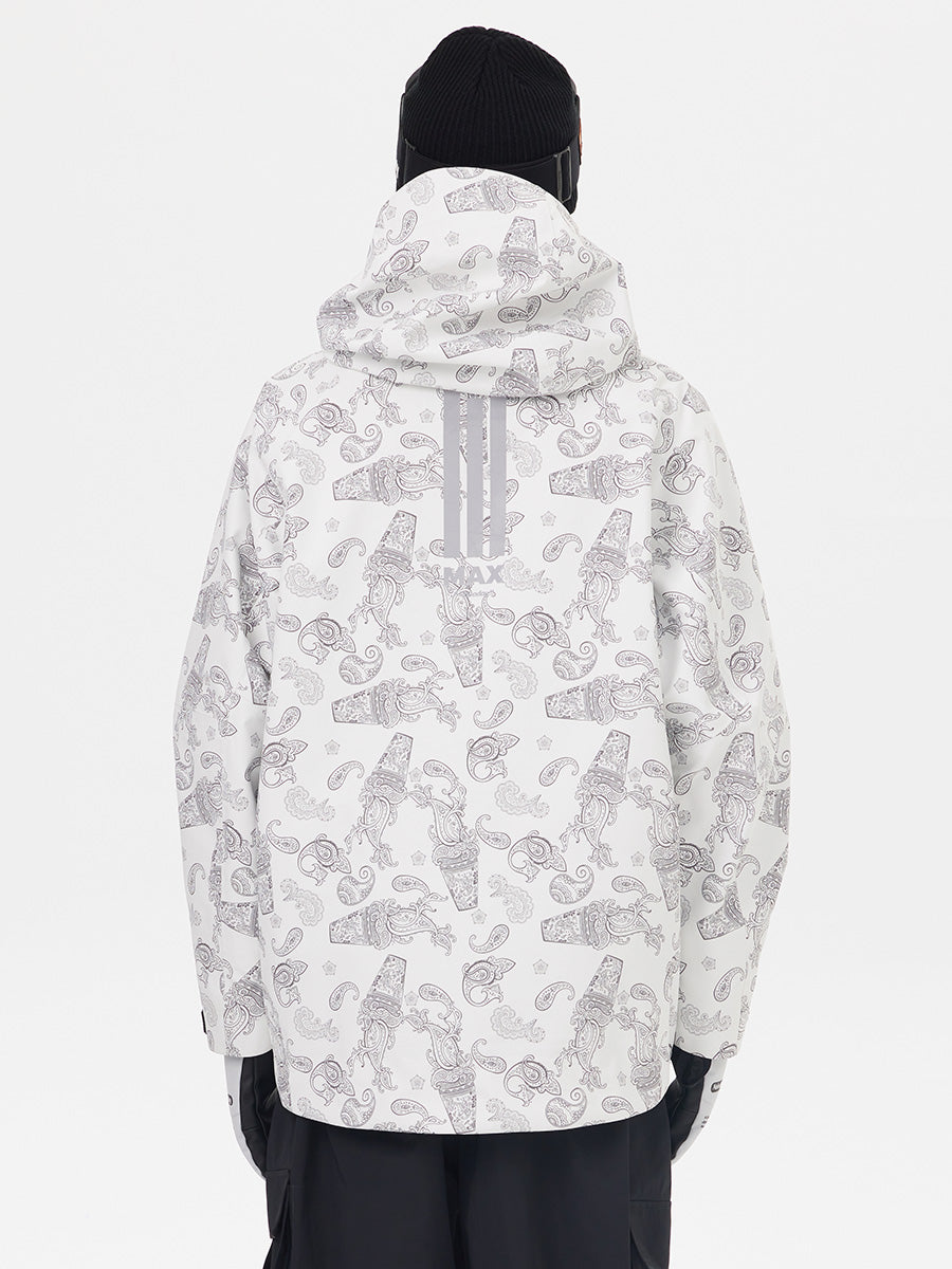 Men’s Dawn Print 3L Snow Jacket White