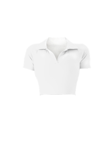 Cropped white polo 2024 shirt