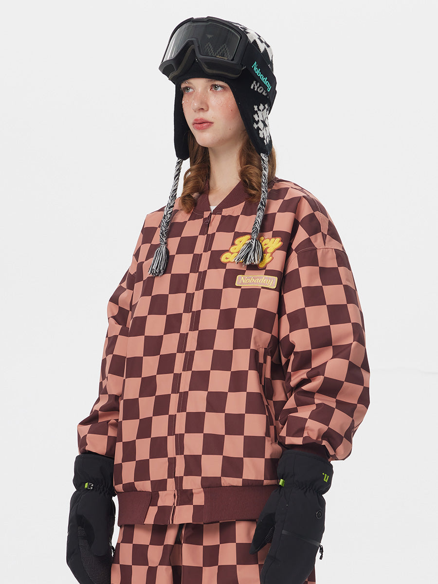 Baseball Insulated Snow Jacket-Plaid
