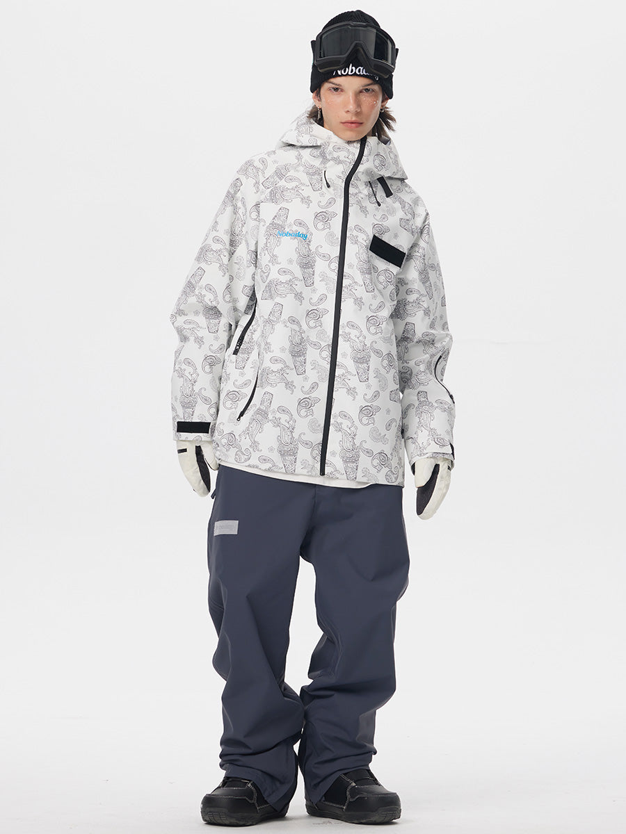Men’s Dawn Print 3L Snow Jacket White