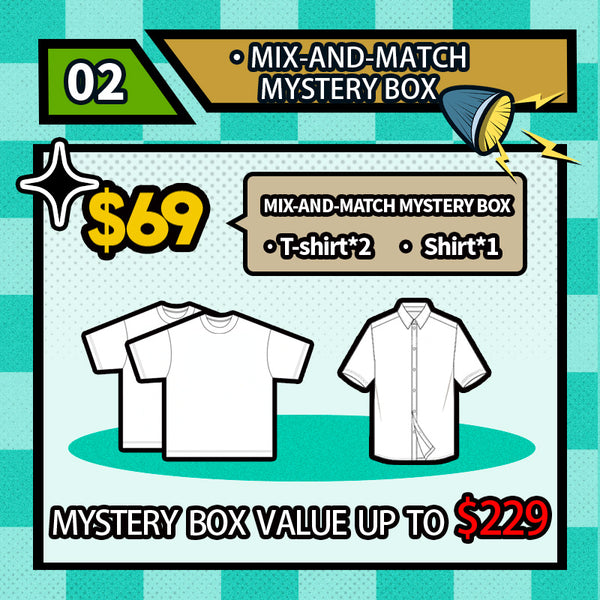 MIX.AND.MATCH MYSTERY BOX T-shint*2&Shirt*1