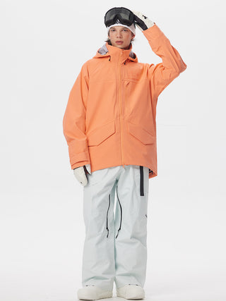 Men's ArcticStorm Freeride Orange Zip-up 3L Snow Jacket