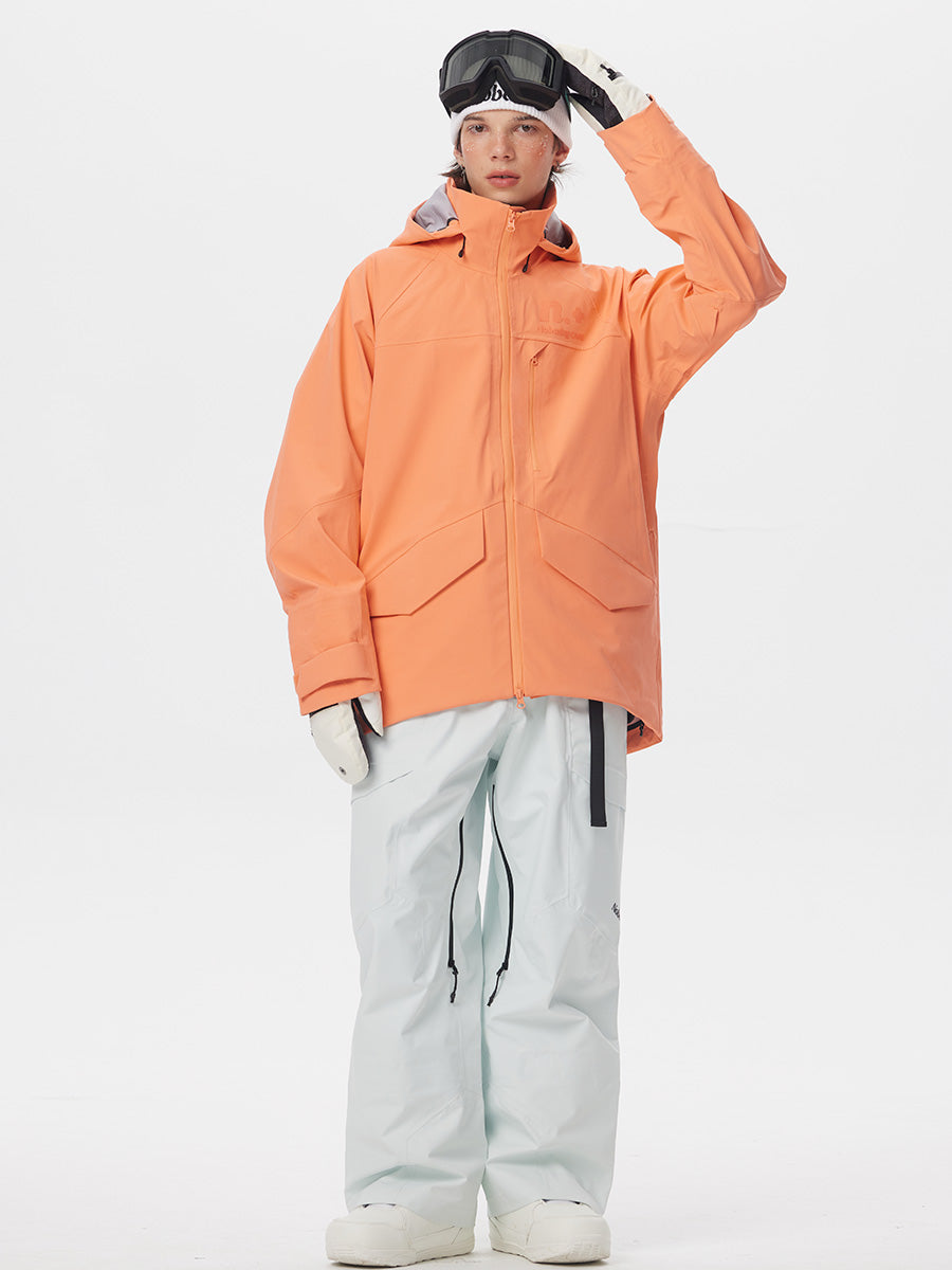 Men's ArcticStorm Freeride Orange Zip-up 3L Snow Jacket
