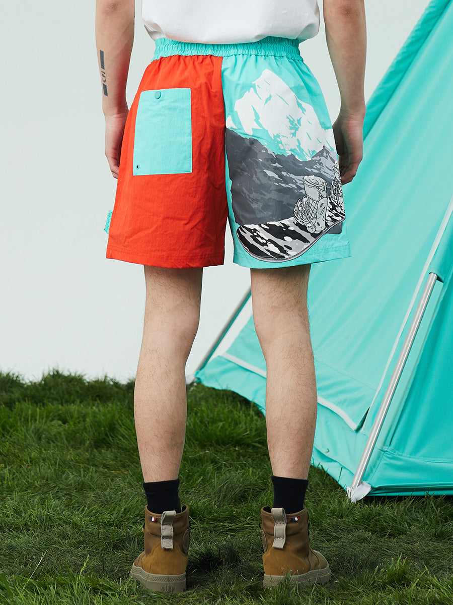Snow Mountain Print Shorts