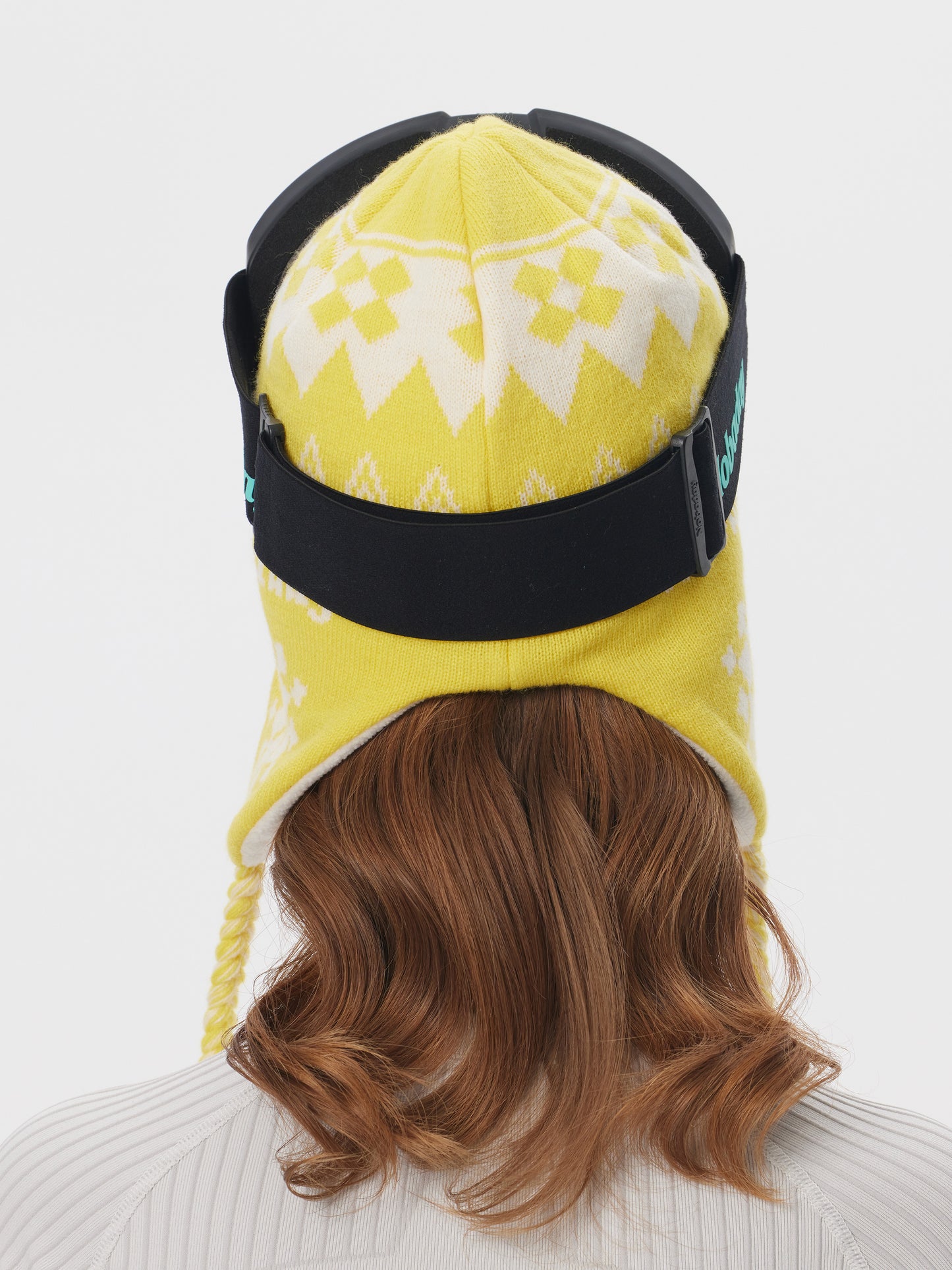 Snowflake Earflap Beanie Yellow
